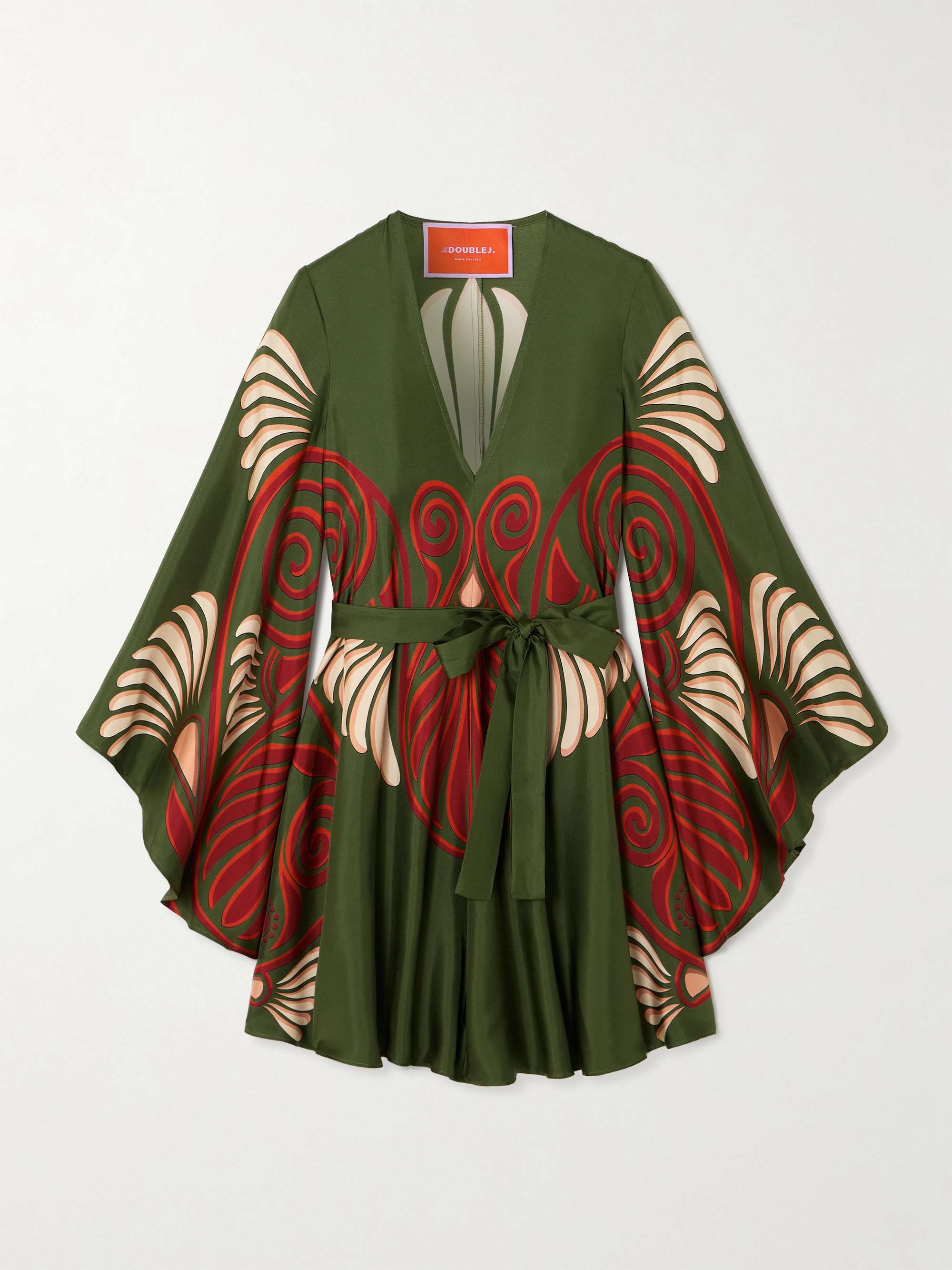 Magnifico belted printed silk mini dress view