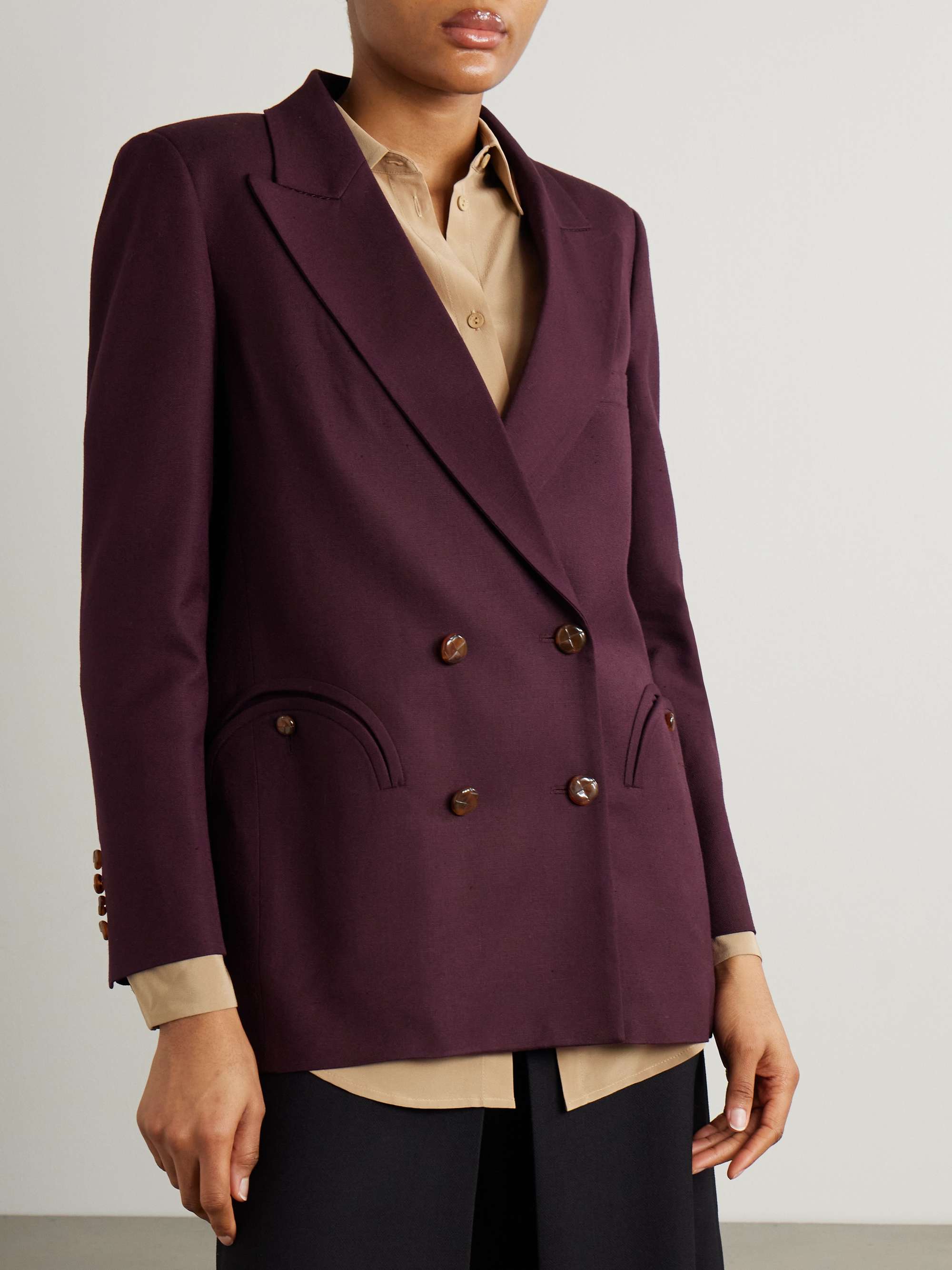 Misaka double-breasted woven blazer view