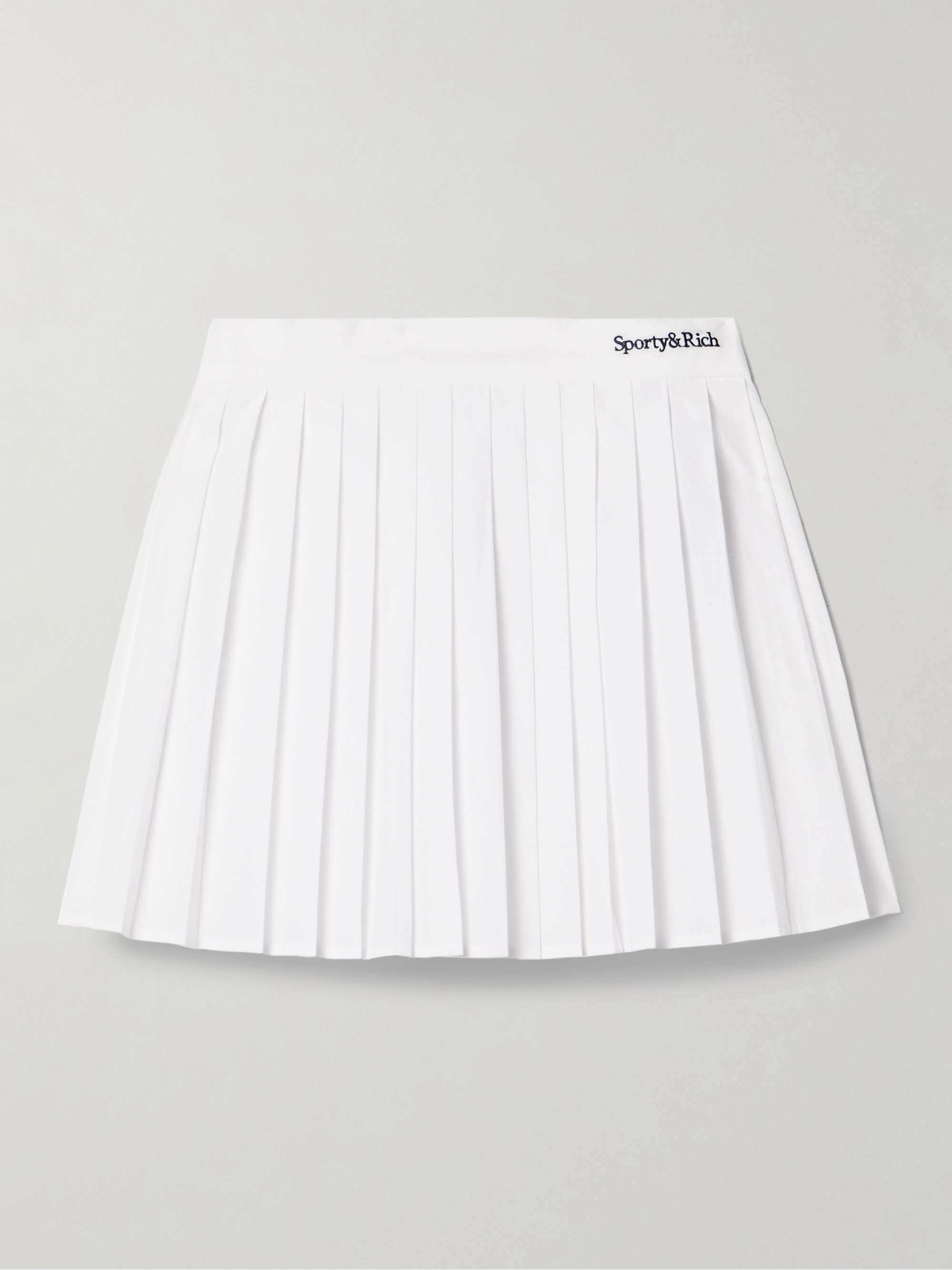 Anae embroidered pleated cotton-poplin mini skirt view