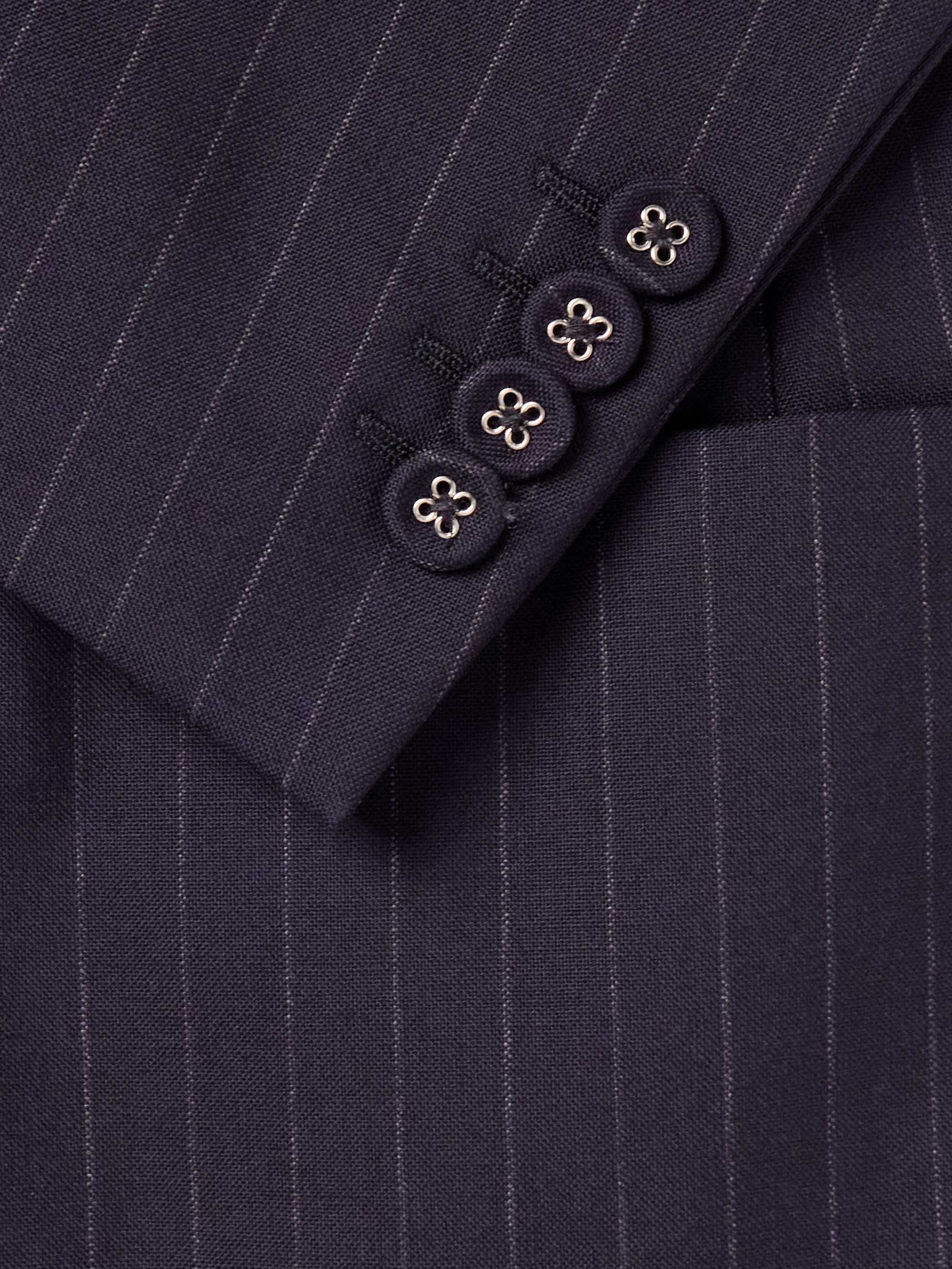 Leon Double-Breasted Pinstriped Wool Suit Jacket view