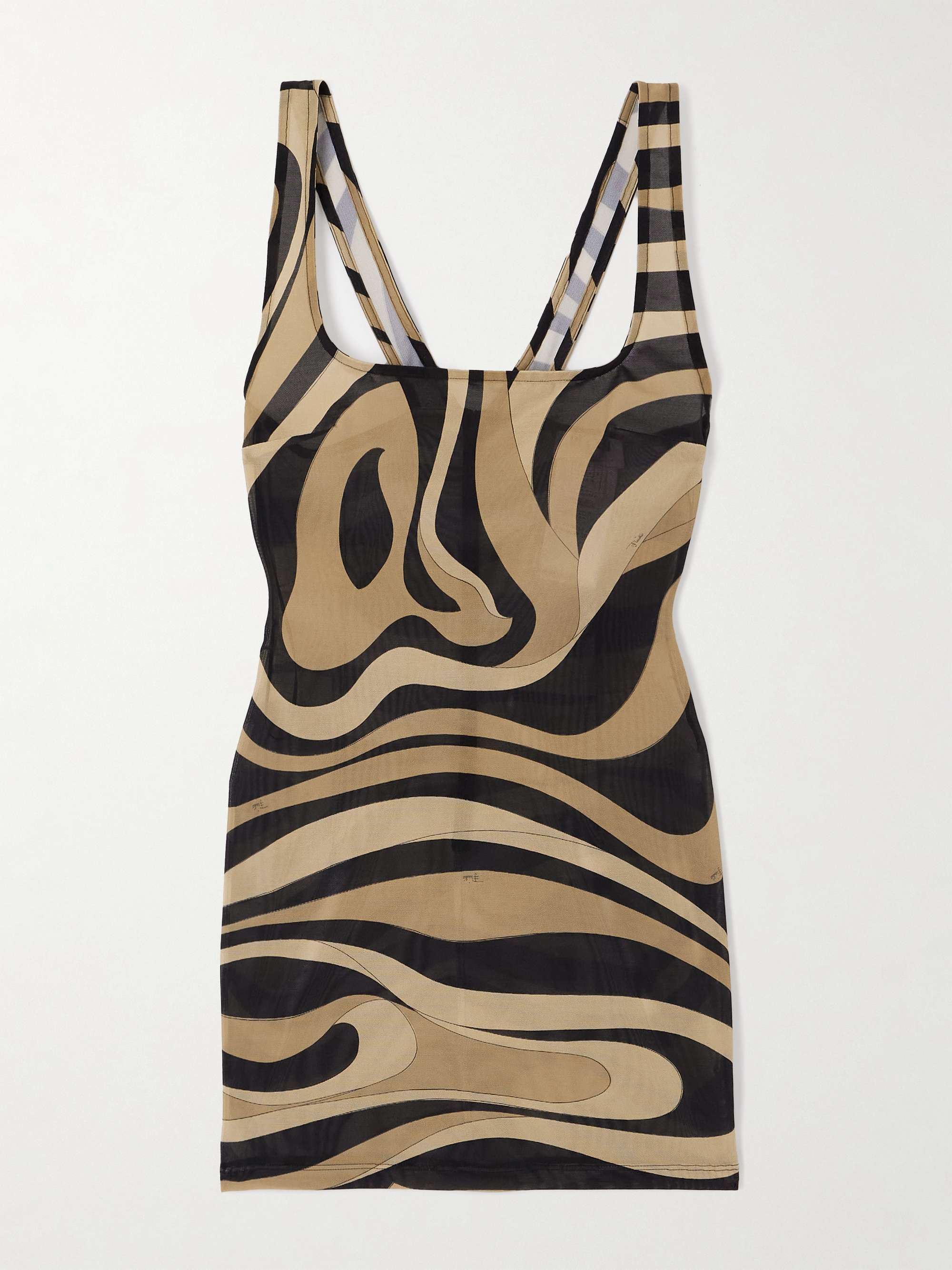 Marmo printed stretch-mesh mini dress view