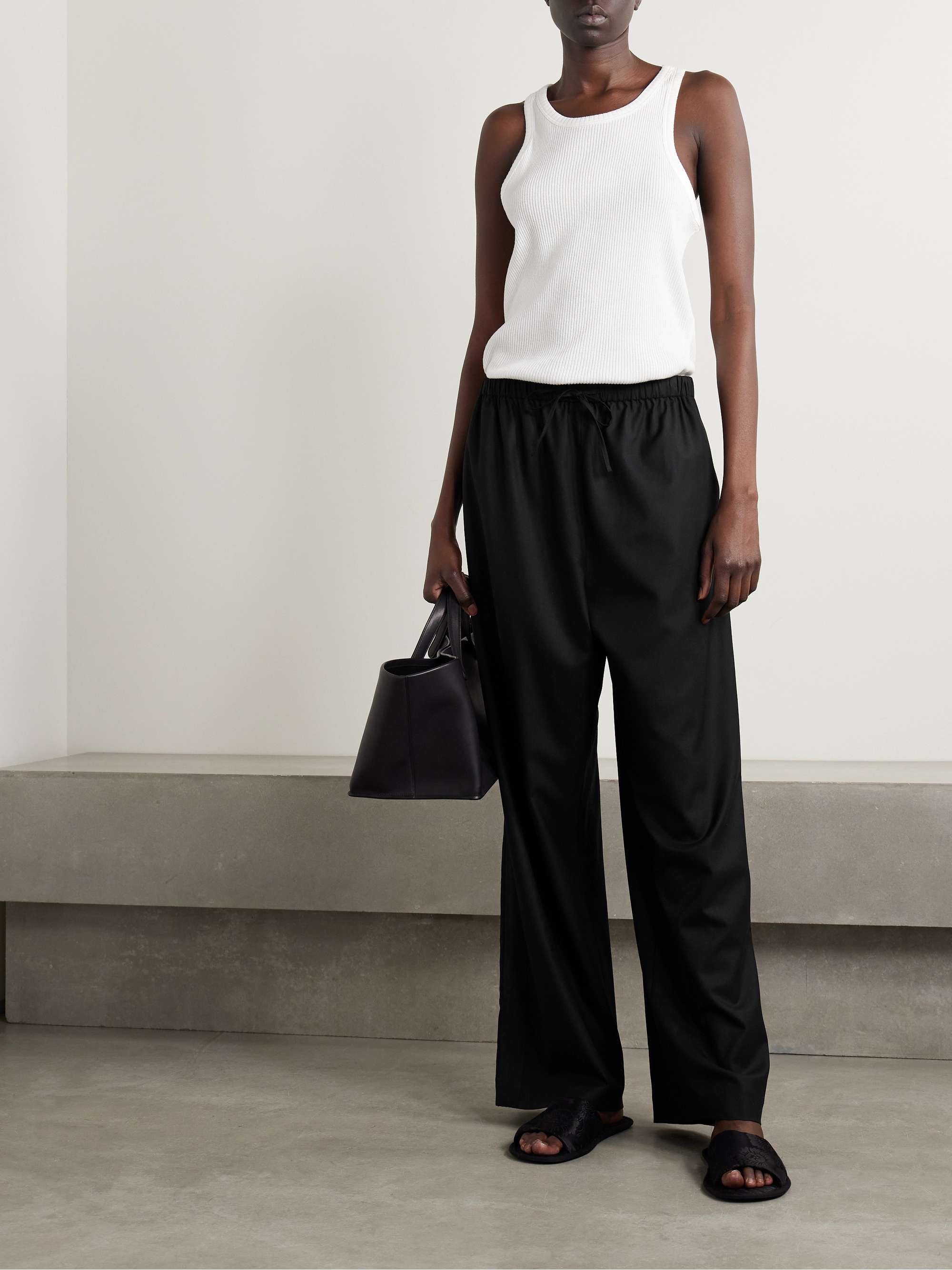 Hubert wool-twill wide-leg pants view