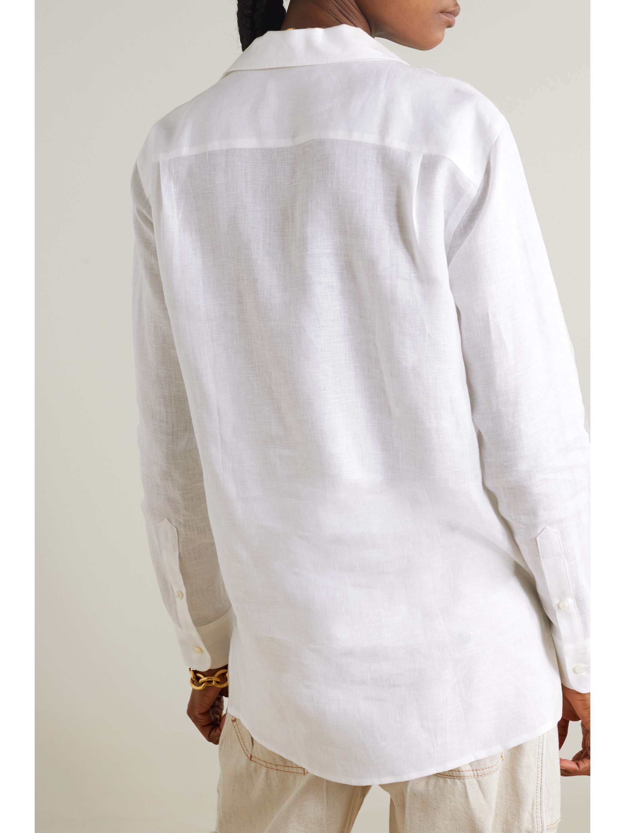 Appliquéd linen shirt view