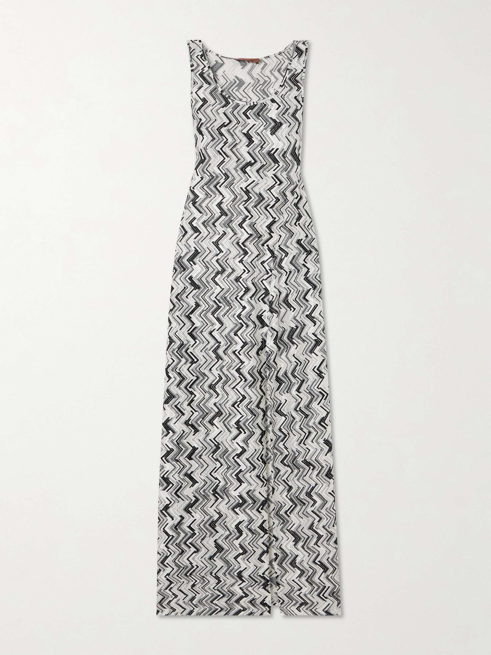 Striped embroidered crochet-knit coverup view