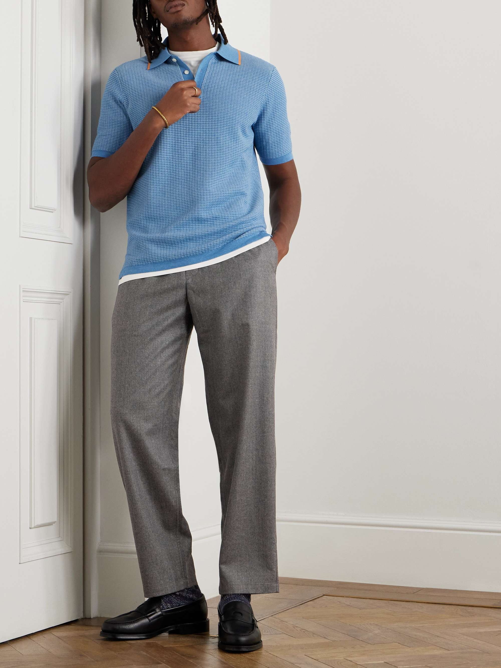 Banasa Straight-Leg Virgin Wool-Flannel Trousers view