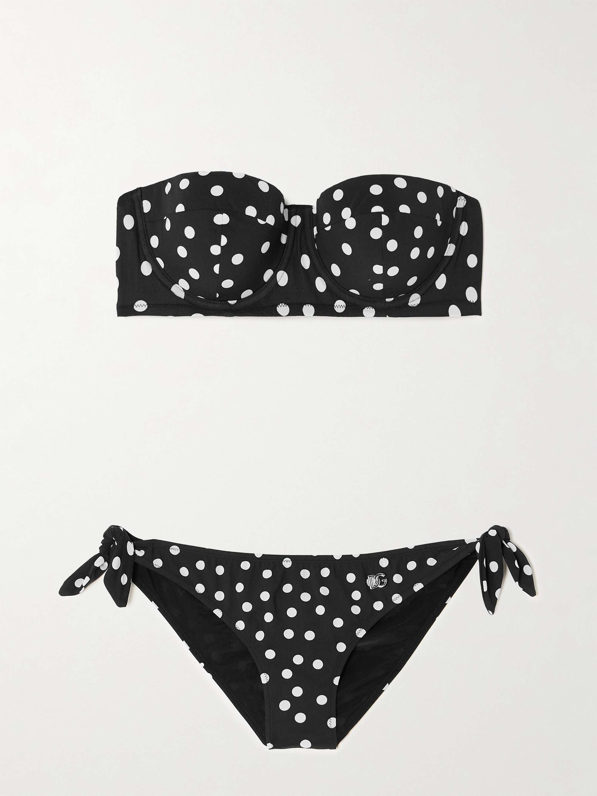 Polka-dot underwired balconette bikini view