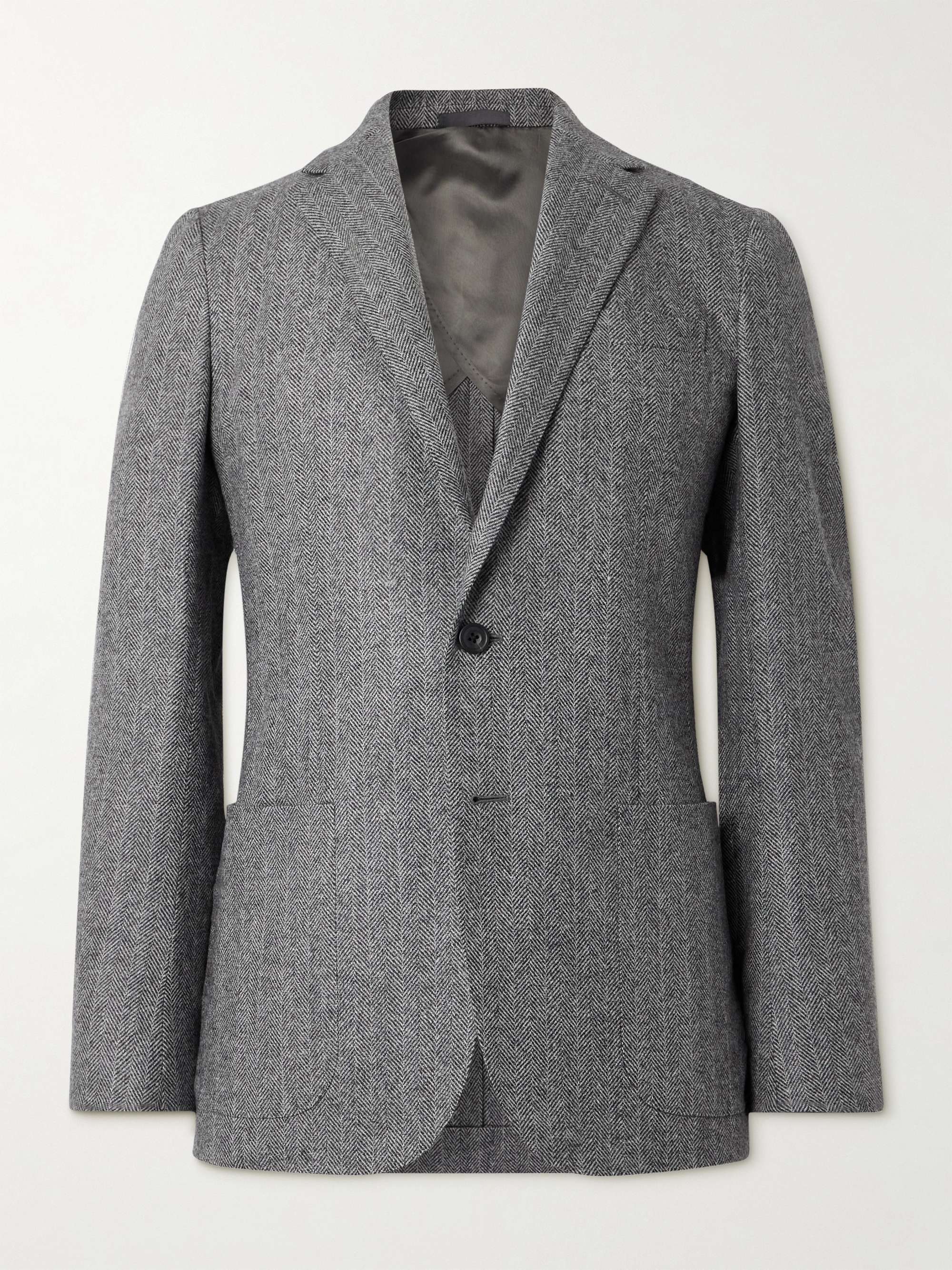 Herringbone Wool and Cashmere-Blend Blazer view