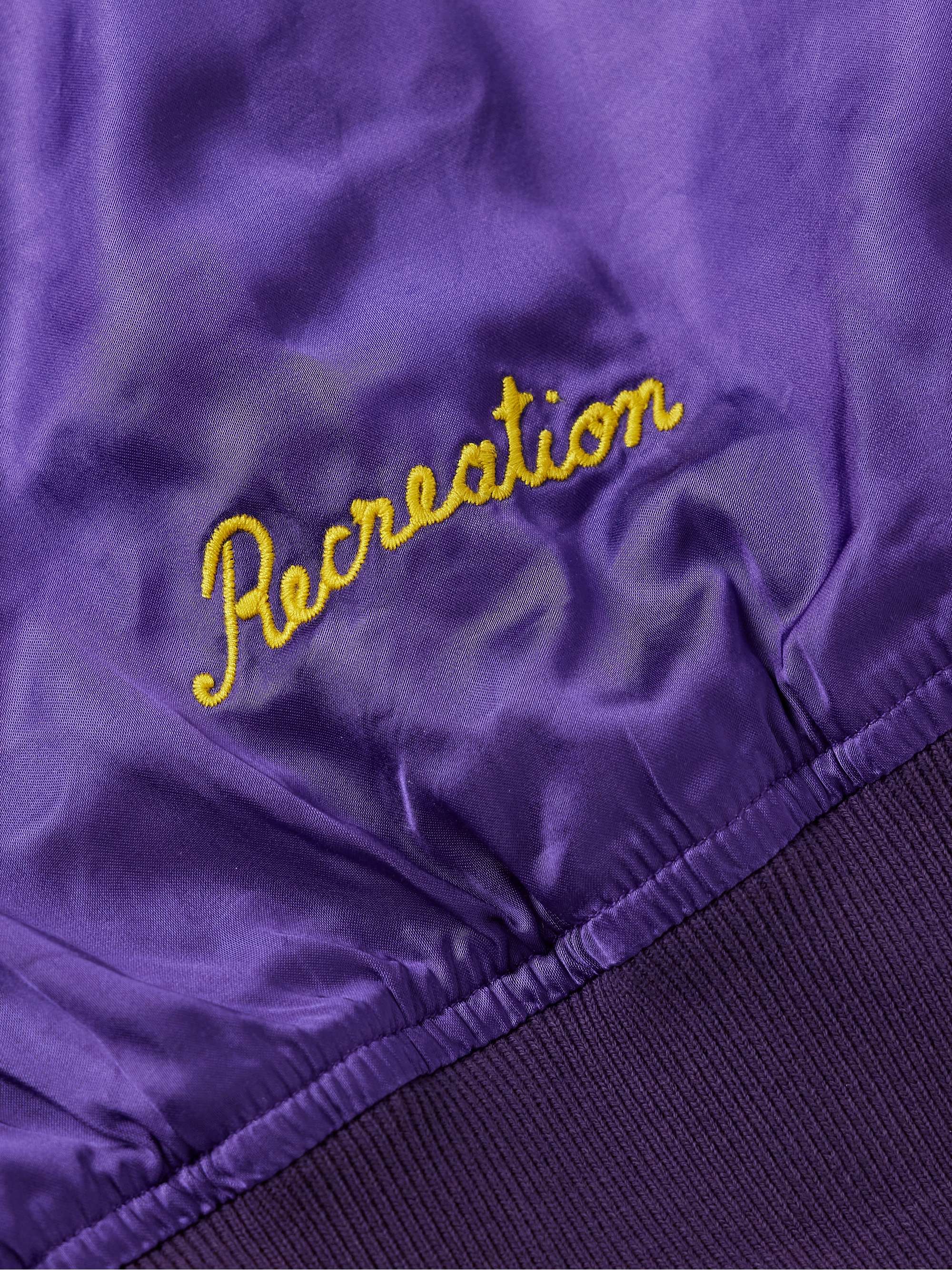 Athlete's Rally Logo-Appliquéd Embroidered Satin Bomber Jacket view