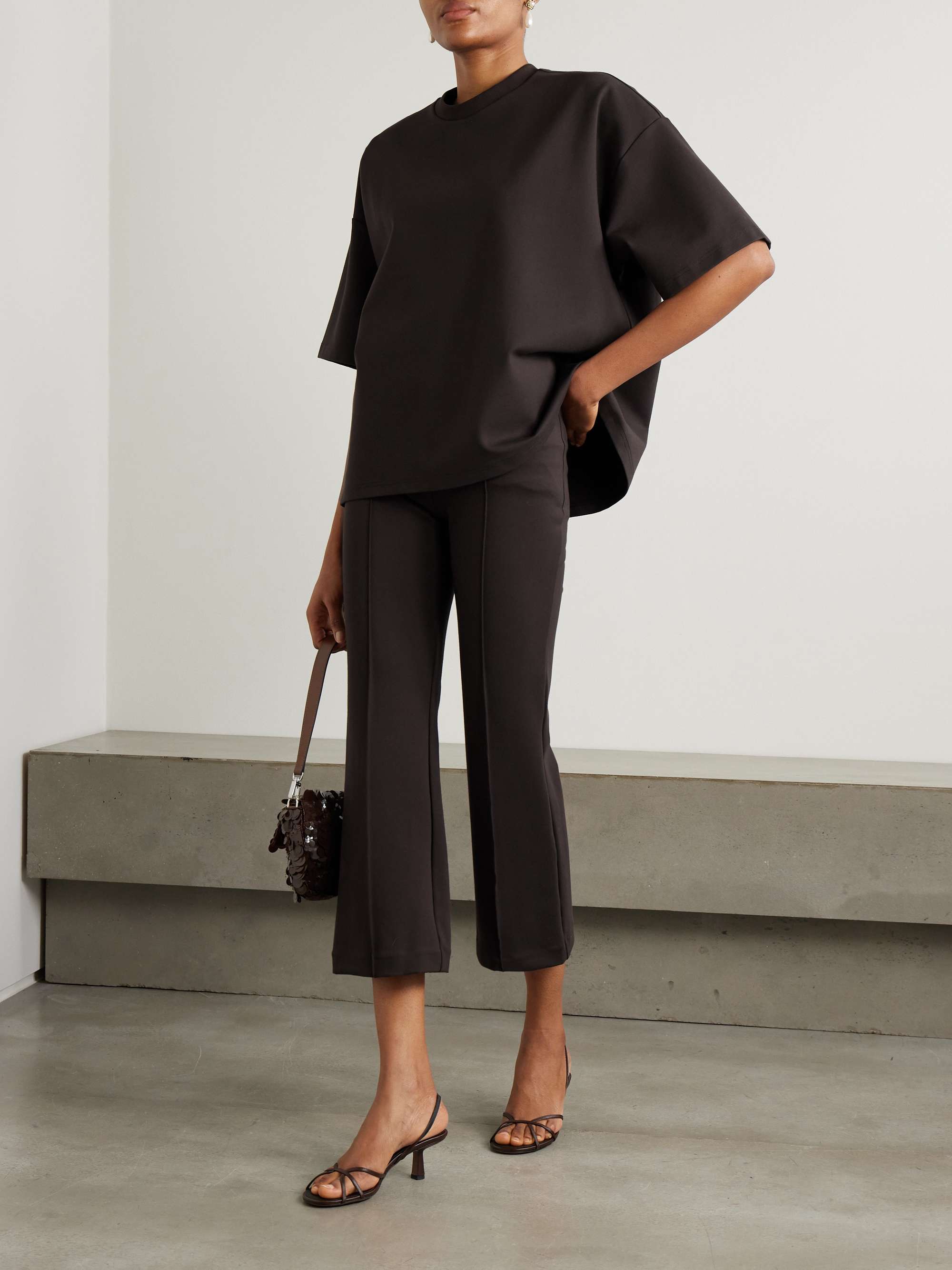 Knack cropped stretch-jersey straight-leg pants view