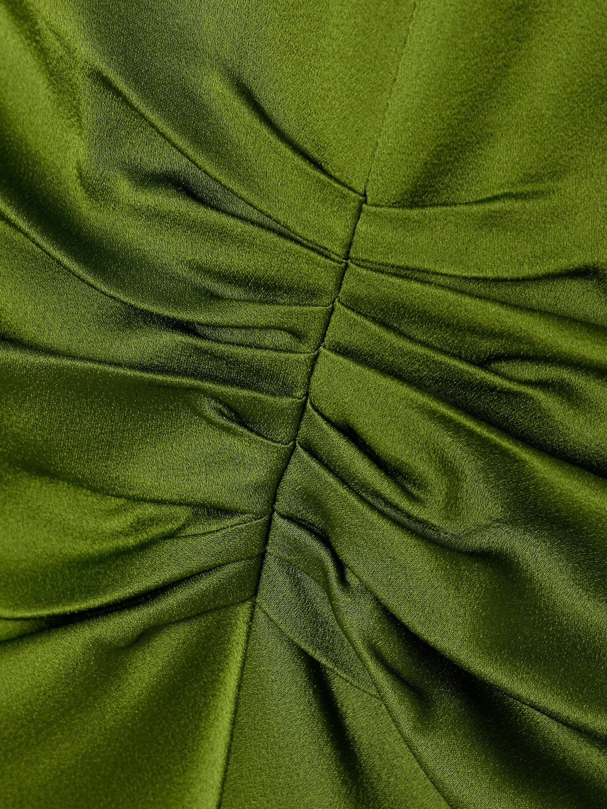 Gathered satin mini dress view
