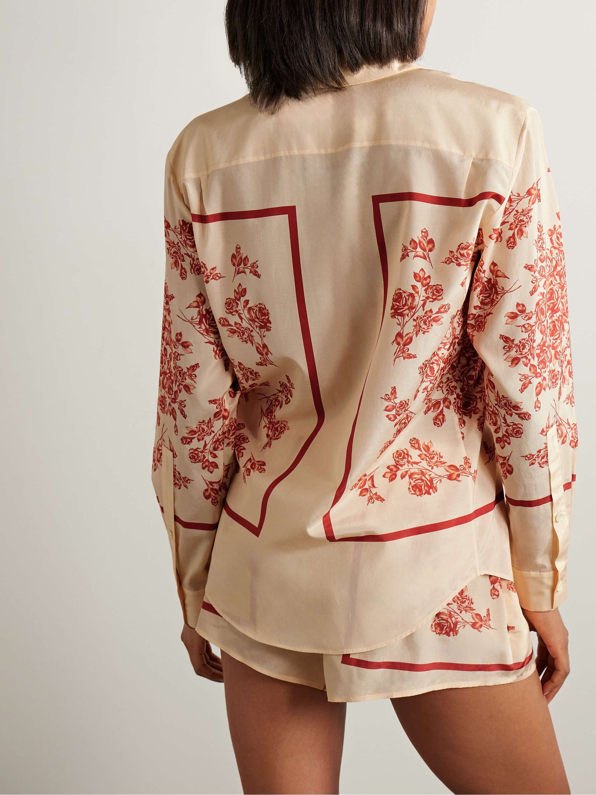 Printed silk and cotton-blend shirt view