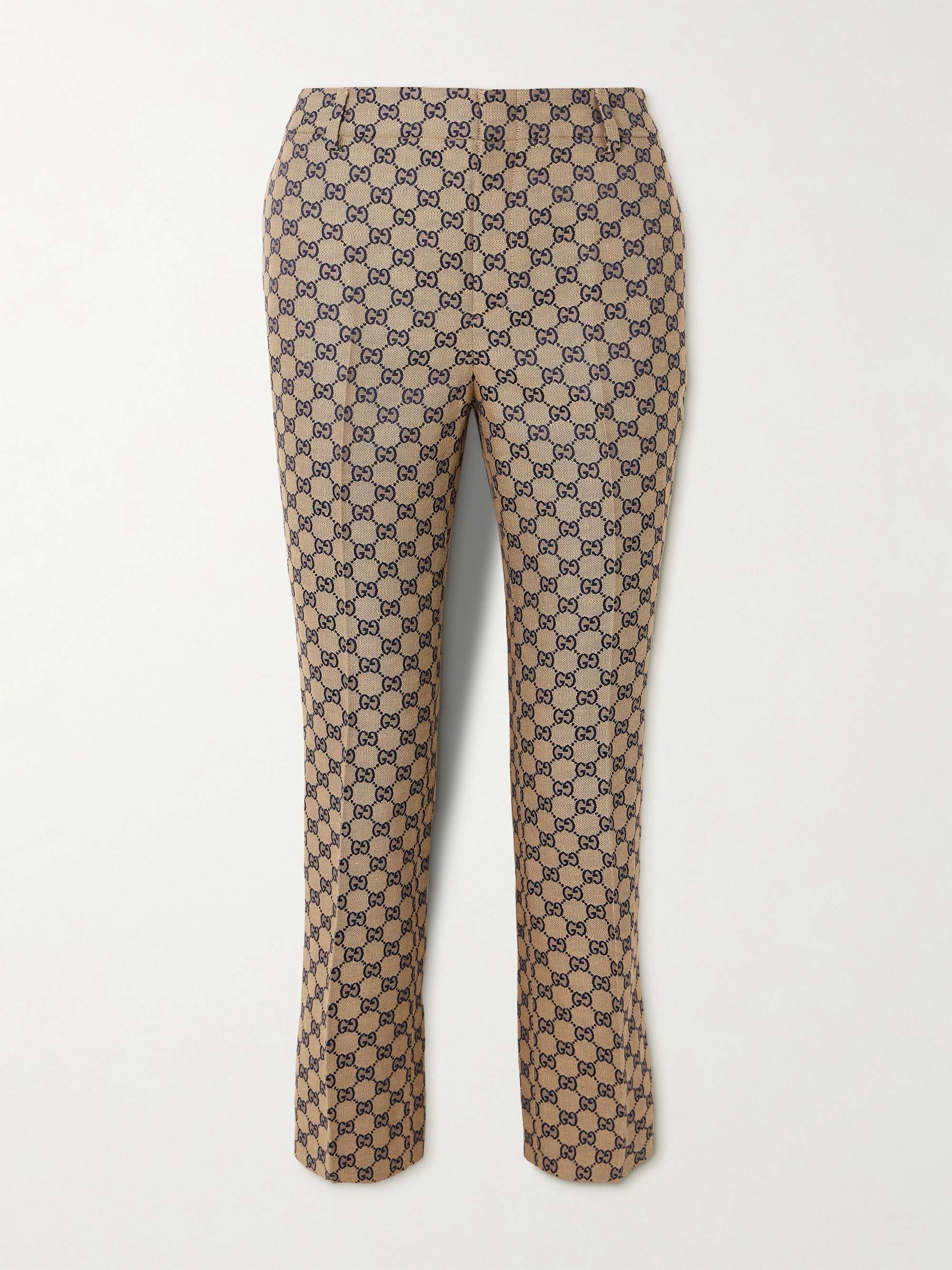 Linen-blend canvas-jacquard tapered pants view