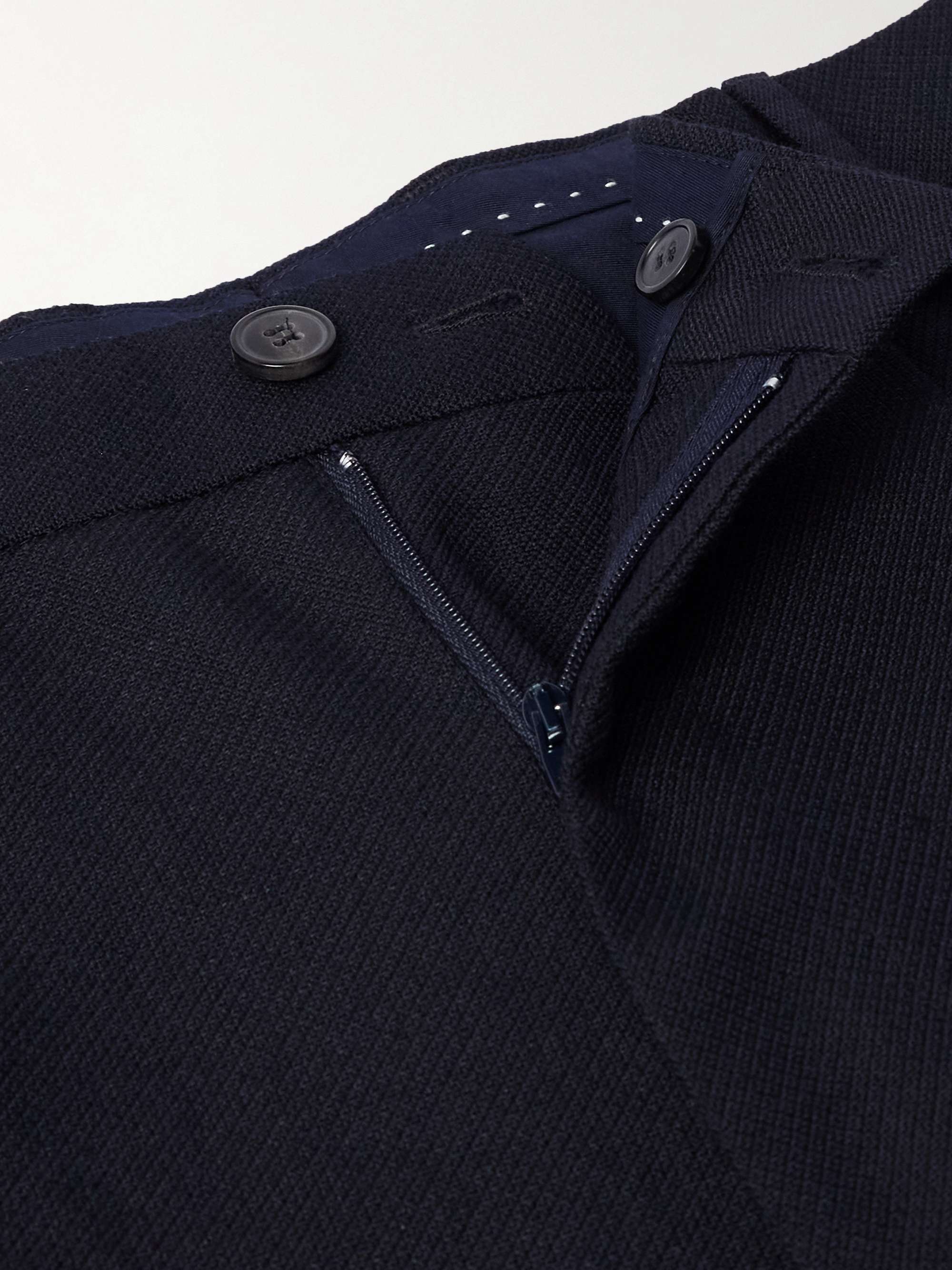 Wide-Leg Pleated Wool and Linen-Blend Trousers view