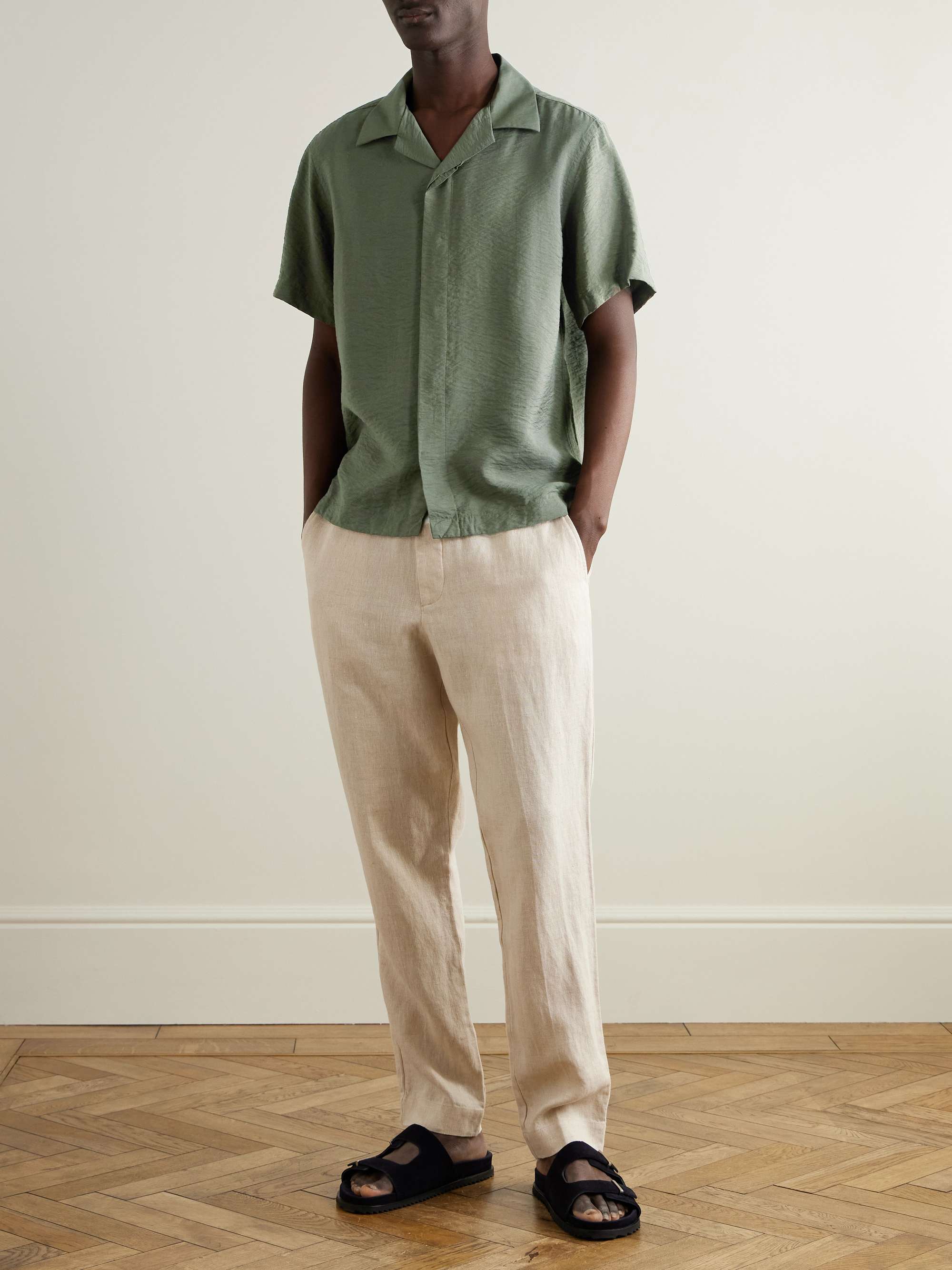 Hank 5971 Camp-Collar Modal-Blend Seersucker Shirt view