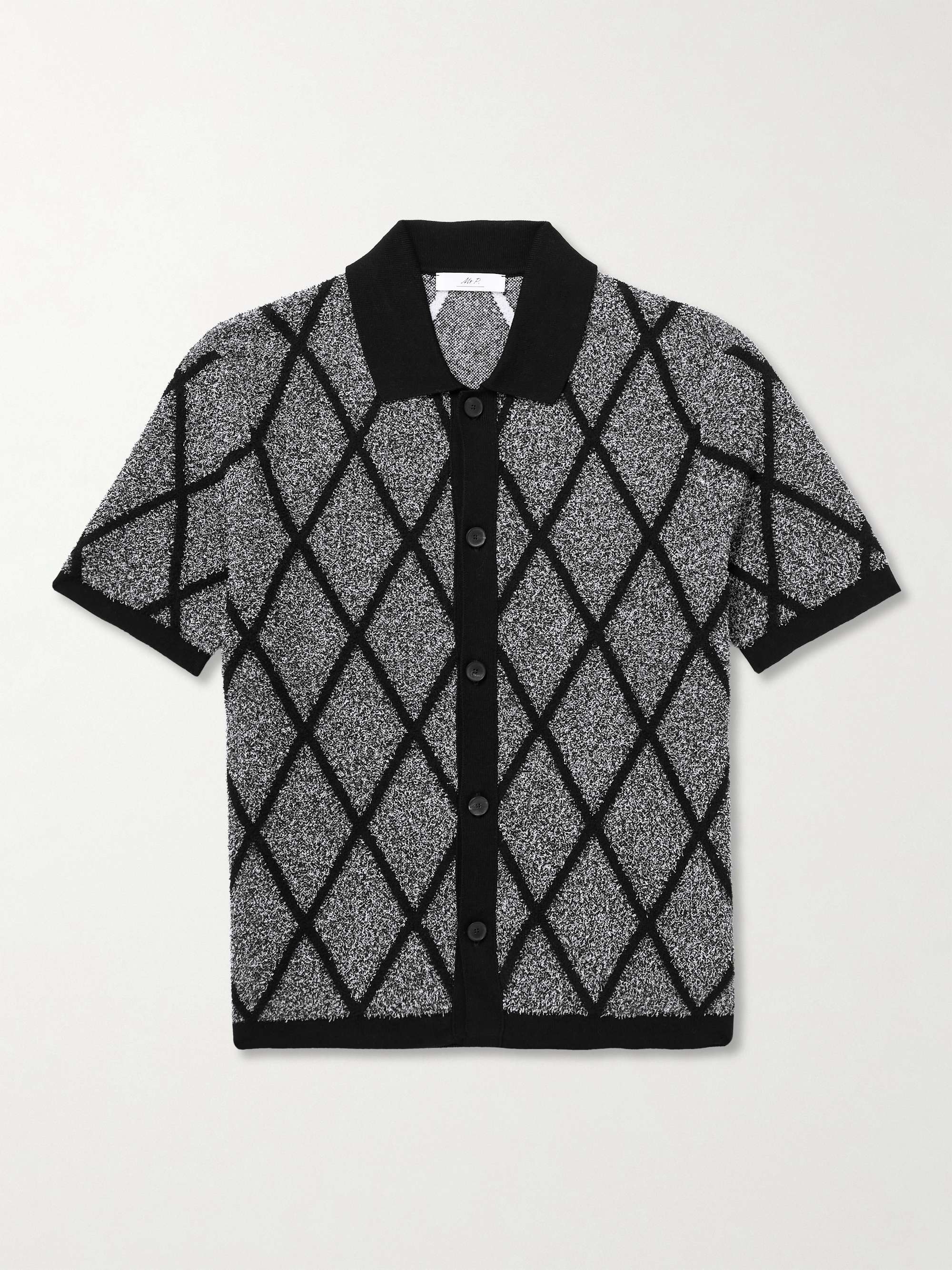 Jacquard-Knit Organic Cotton-Blend Terry Shirt view