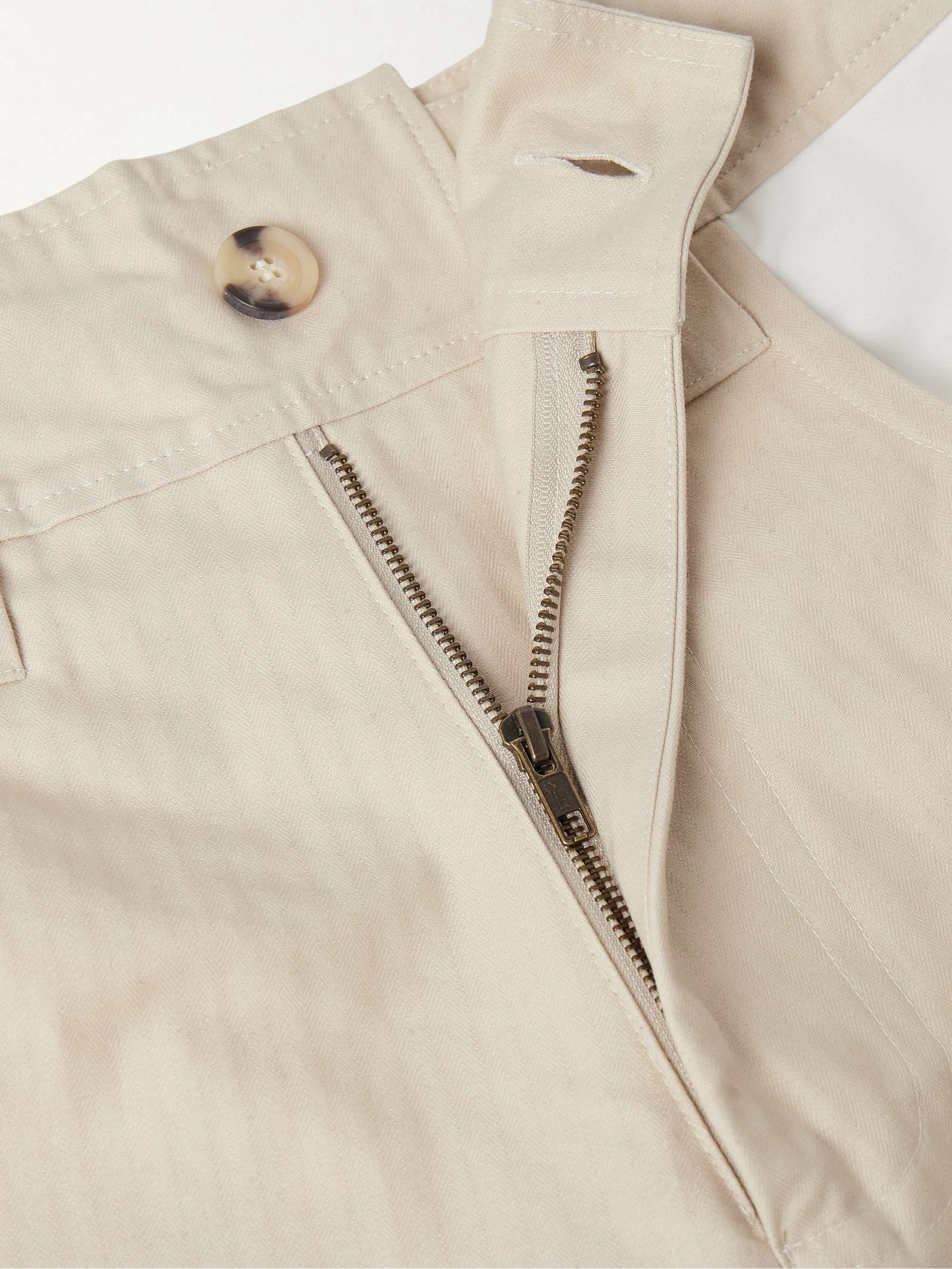 Paneled herringbone high-rise wide-leg jeans view