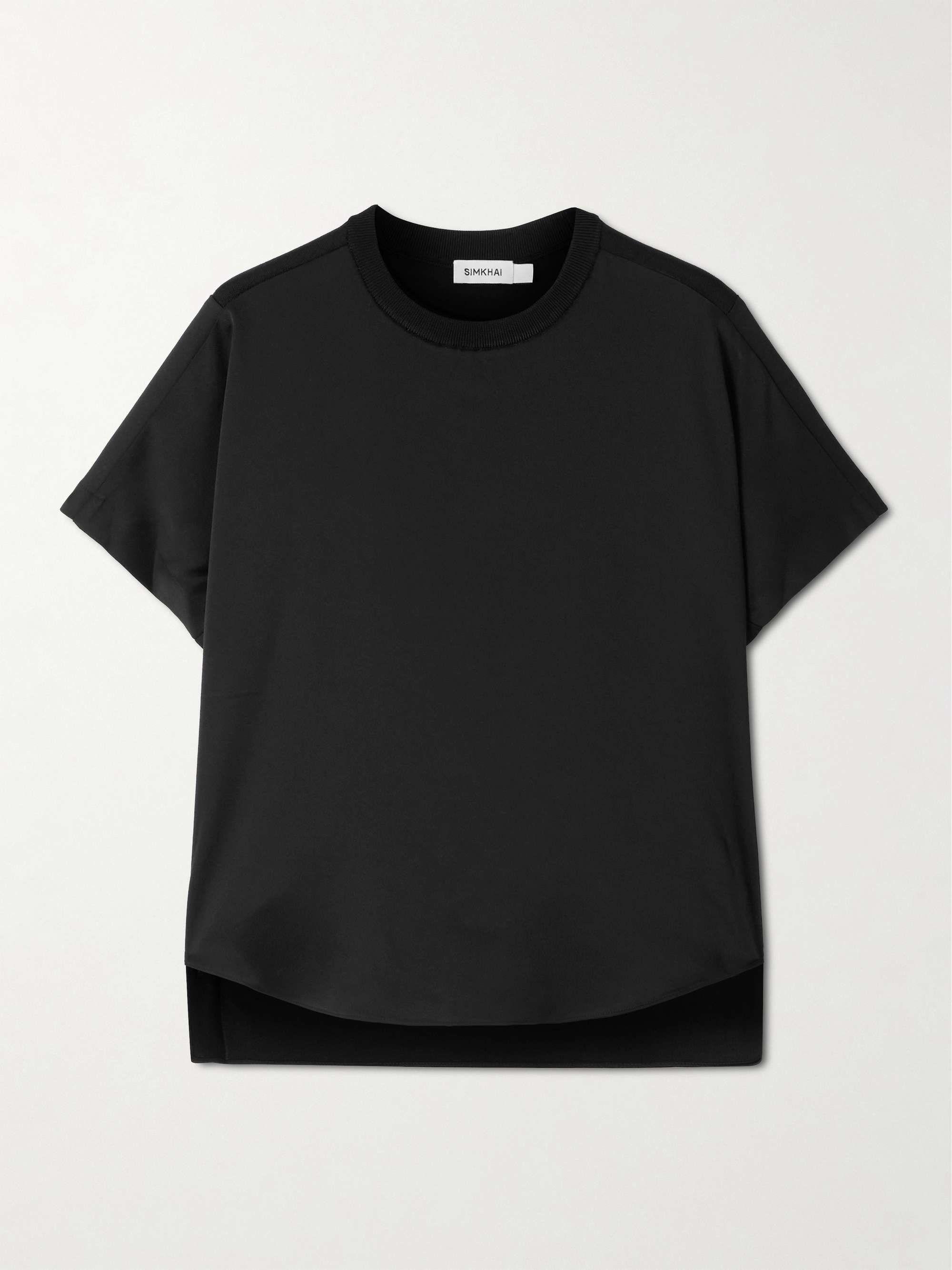 Addy jersey-paneled satin T-shirt view