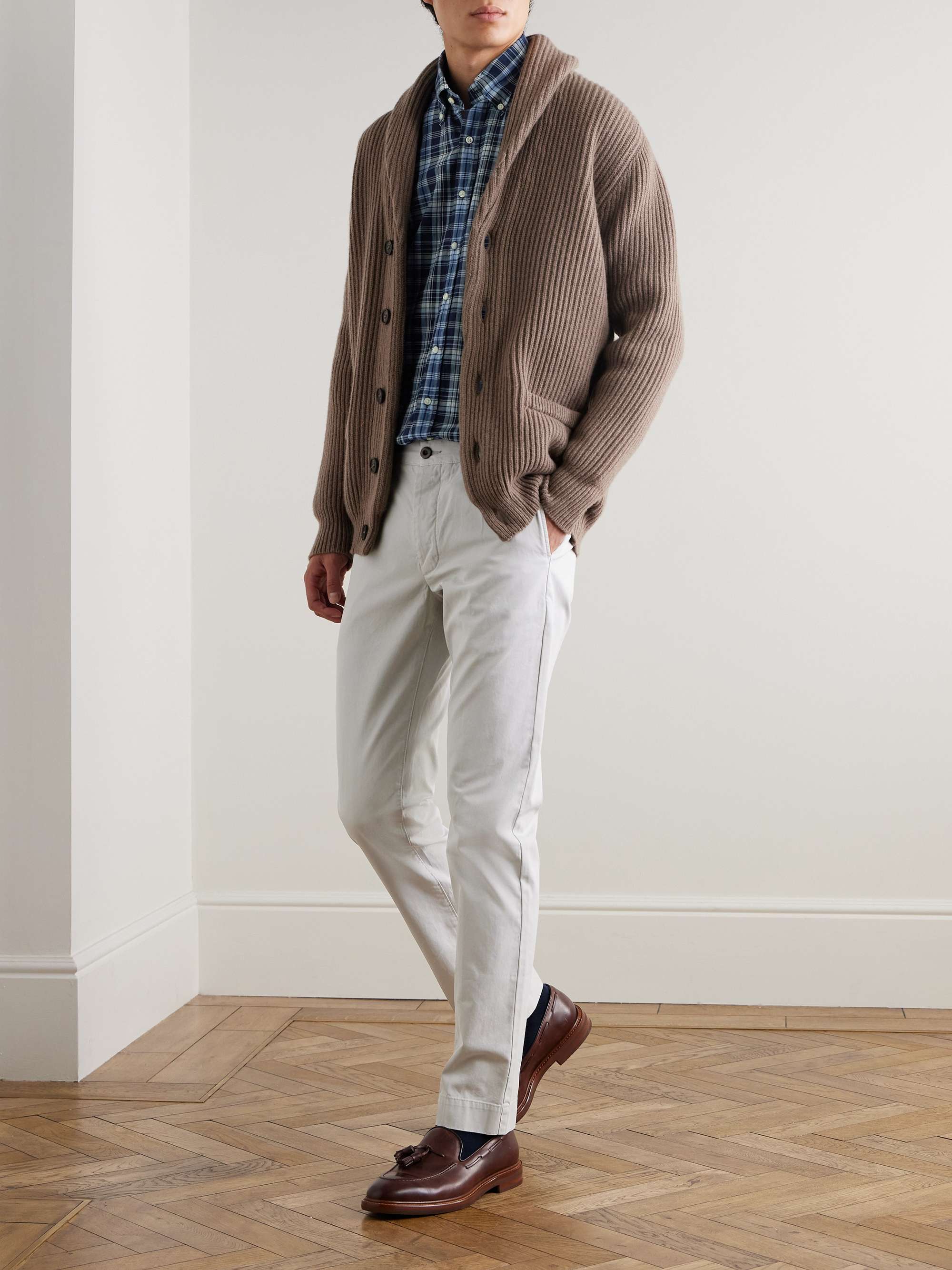 Field Straight-Leg Garment-Dyed Cotton-Twill Trousers view