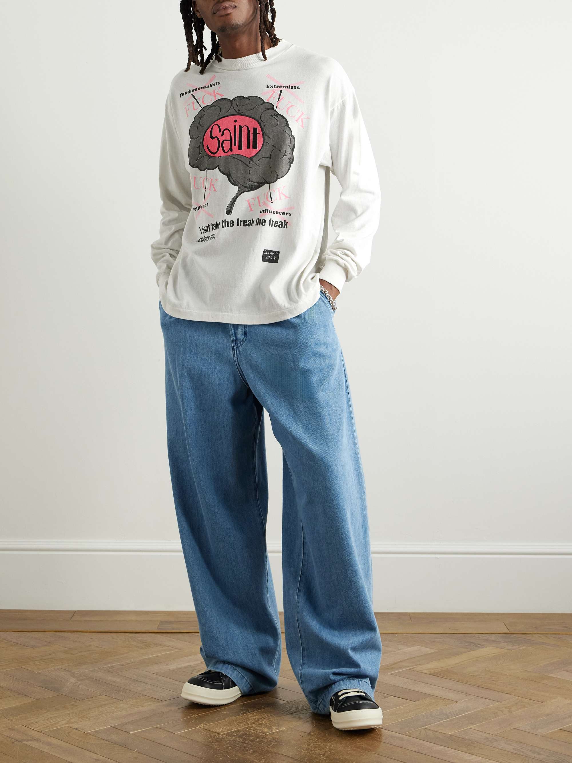 Saint Brain Logo-Print Cotton-Jersey T-Shirt view