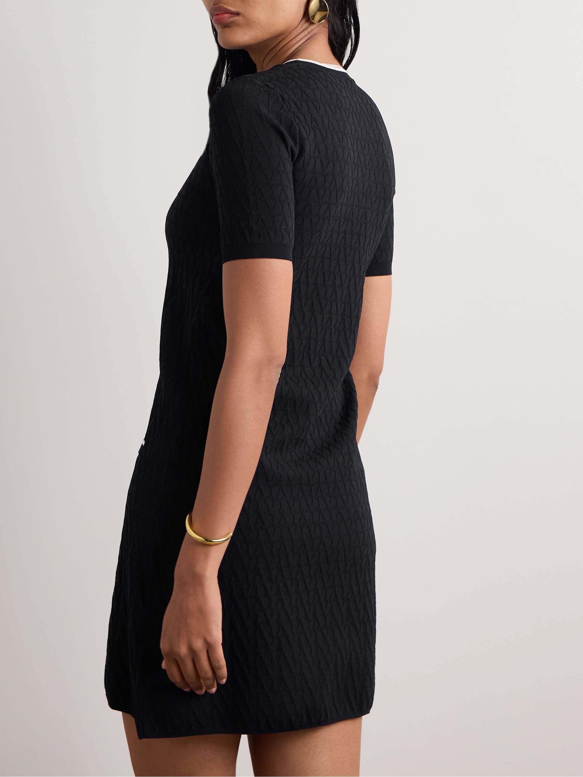 Jacquard-knit mini dress view
