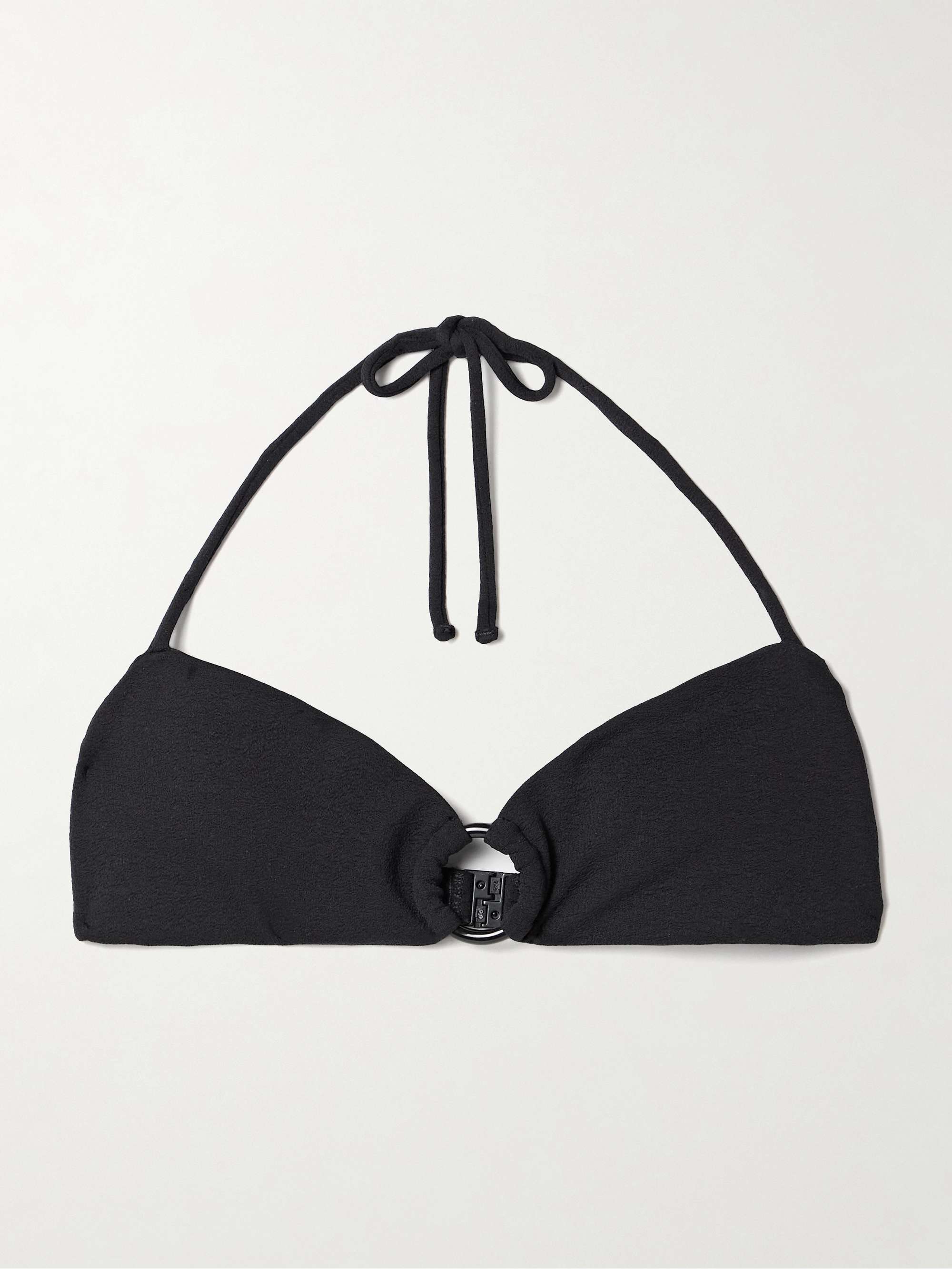 Embellished stretch recycled halterneck bikini top view