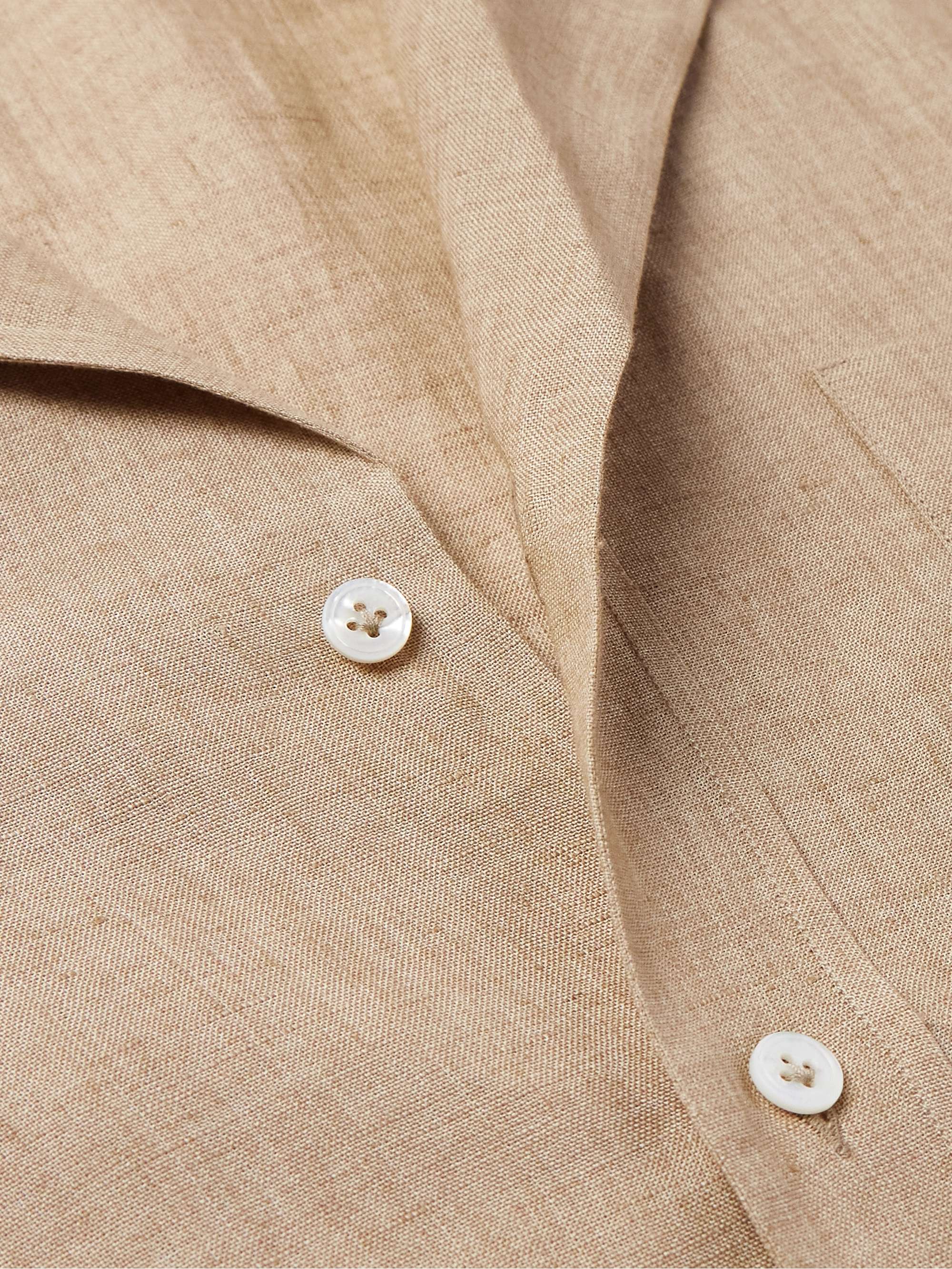 Paul Convertible-Collar Linen Shirt view