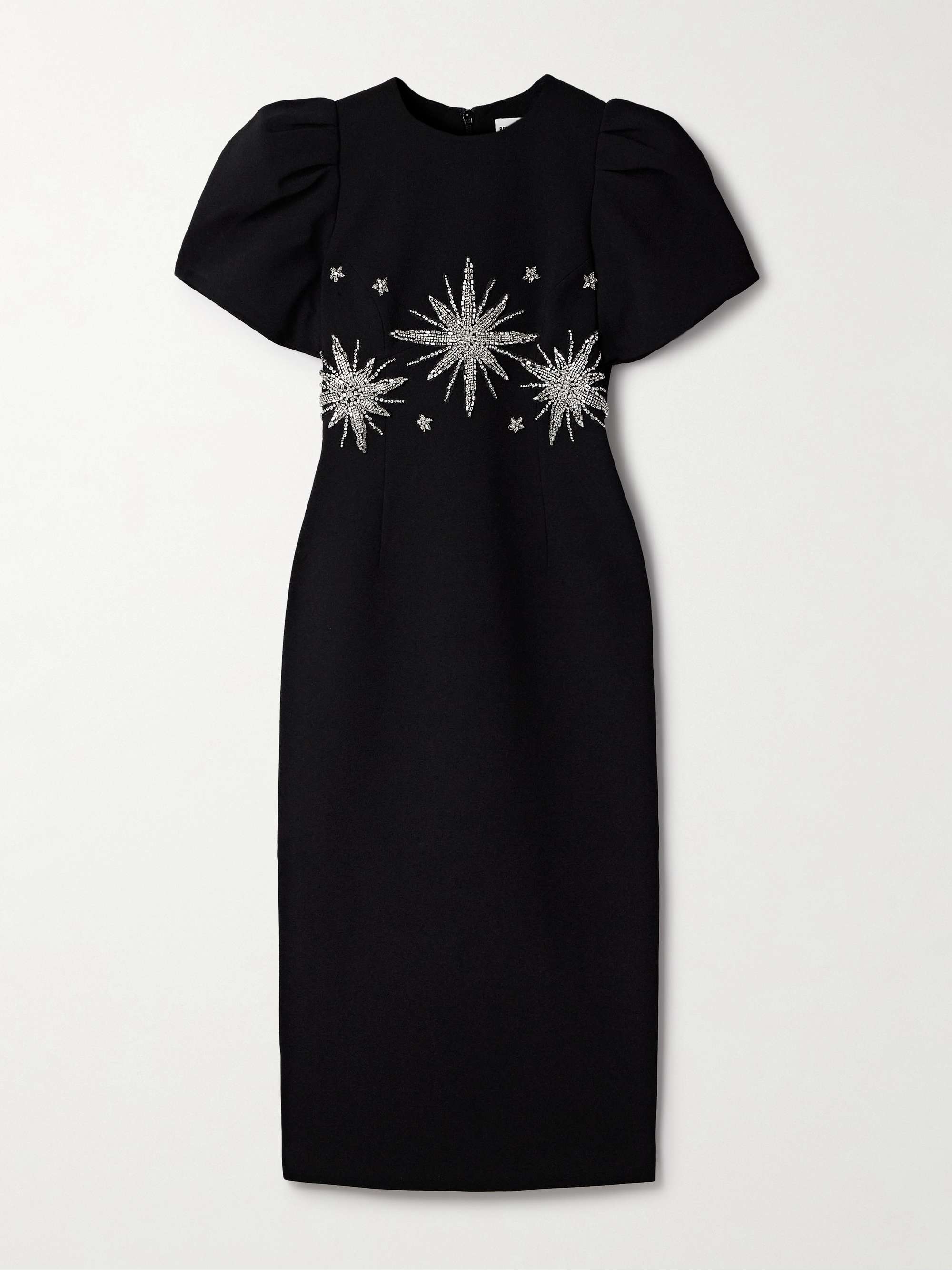 Estella crystal-embellished crepe midi dress view