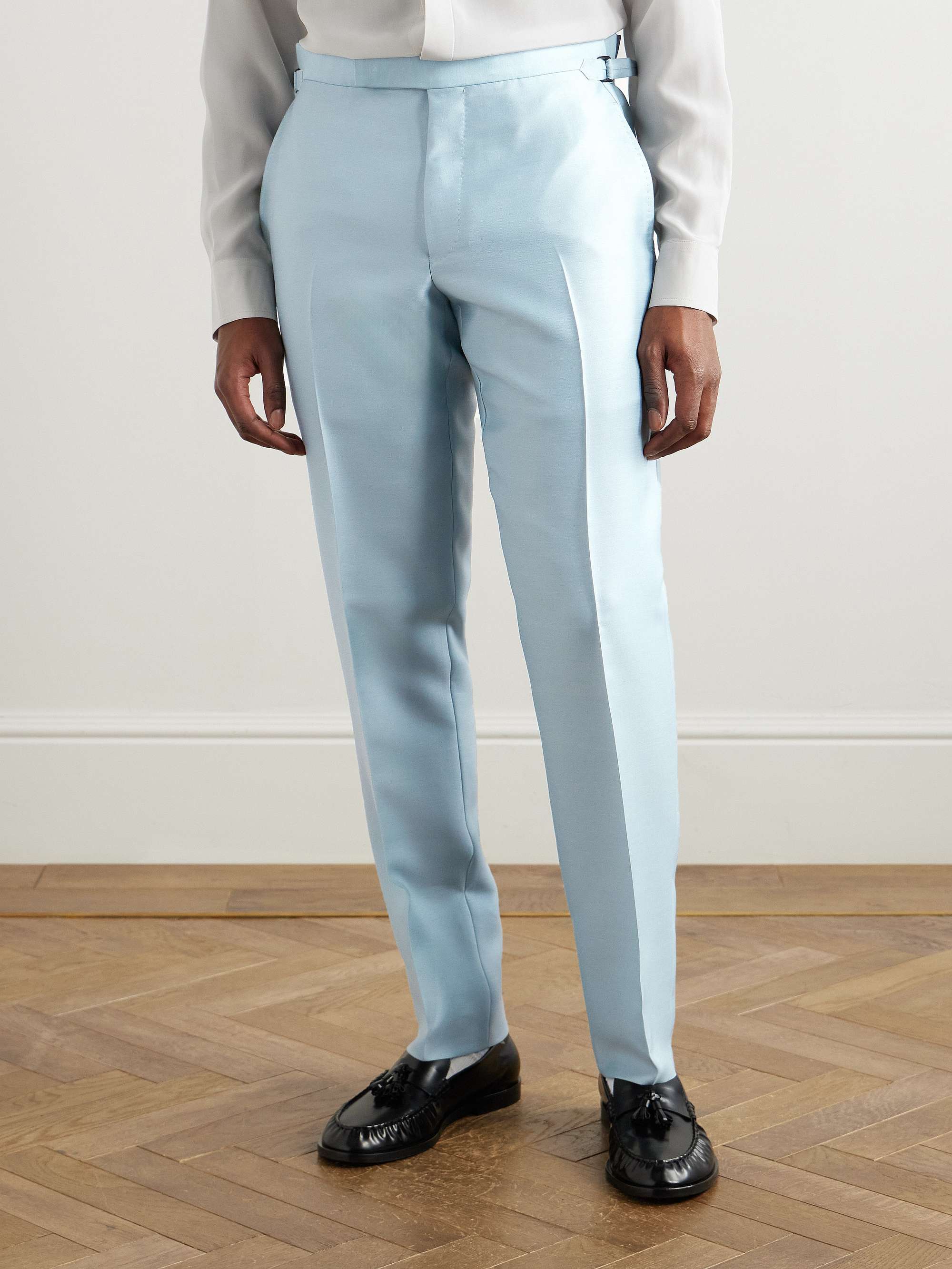 O'Connor Straight-Leg Wool, Mohair and Silk-Blend Suit Trousers view