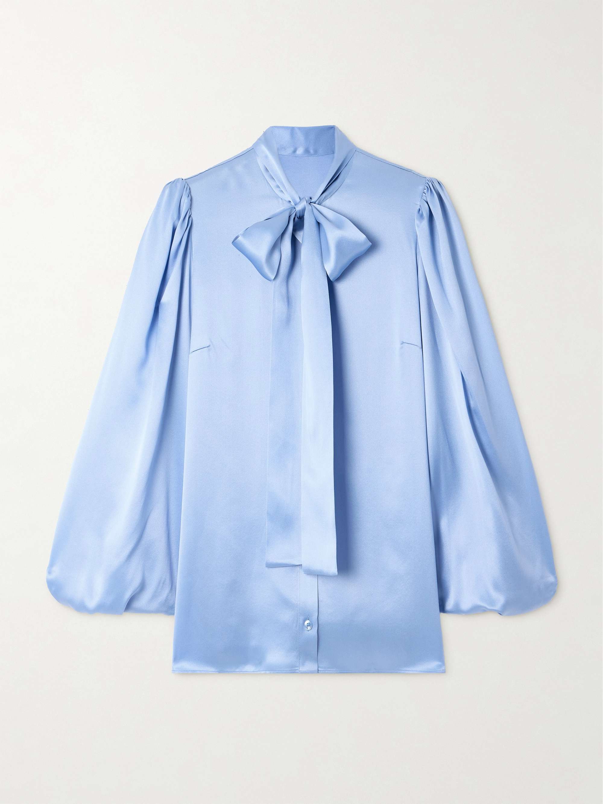Pussy-bow silk-satin shirt view