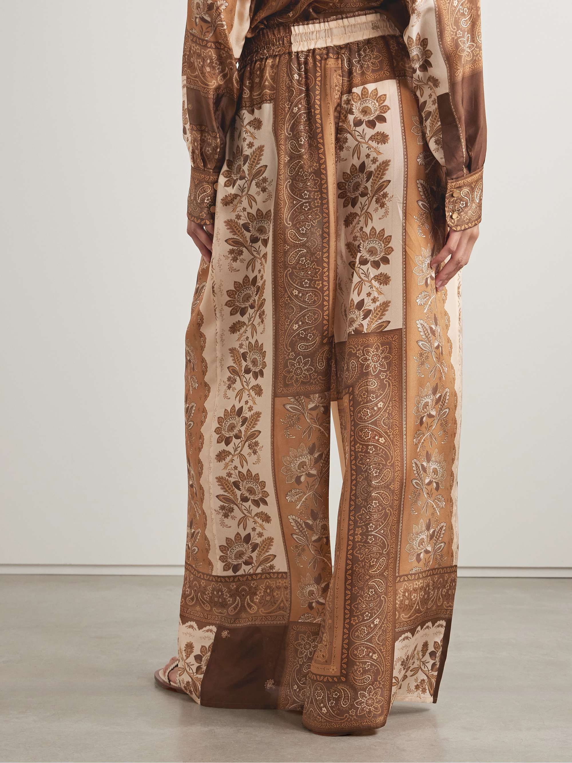 Lucky printed silk wide-leg pants view