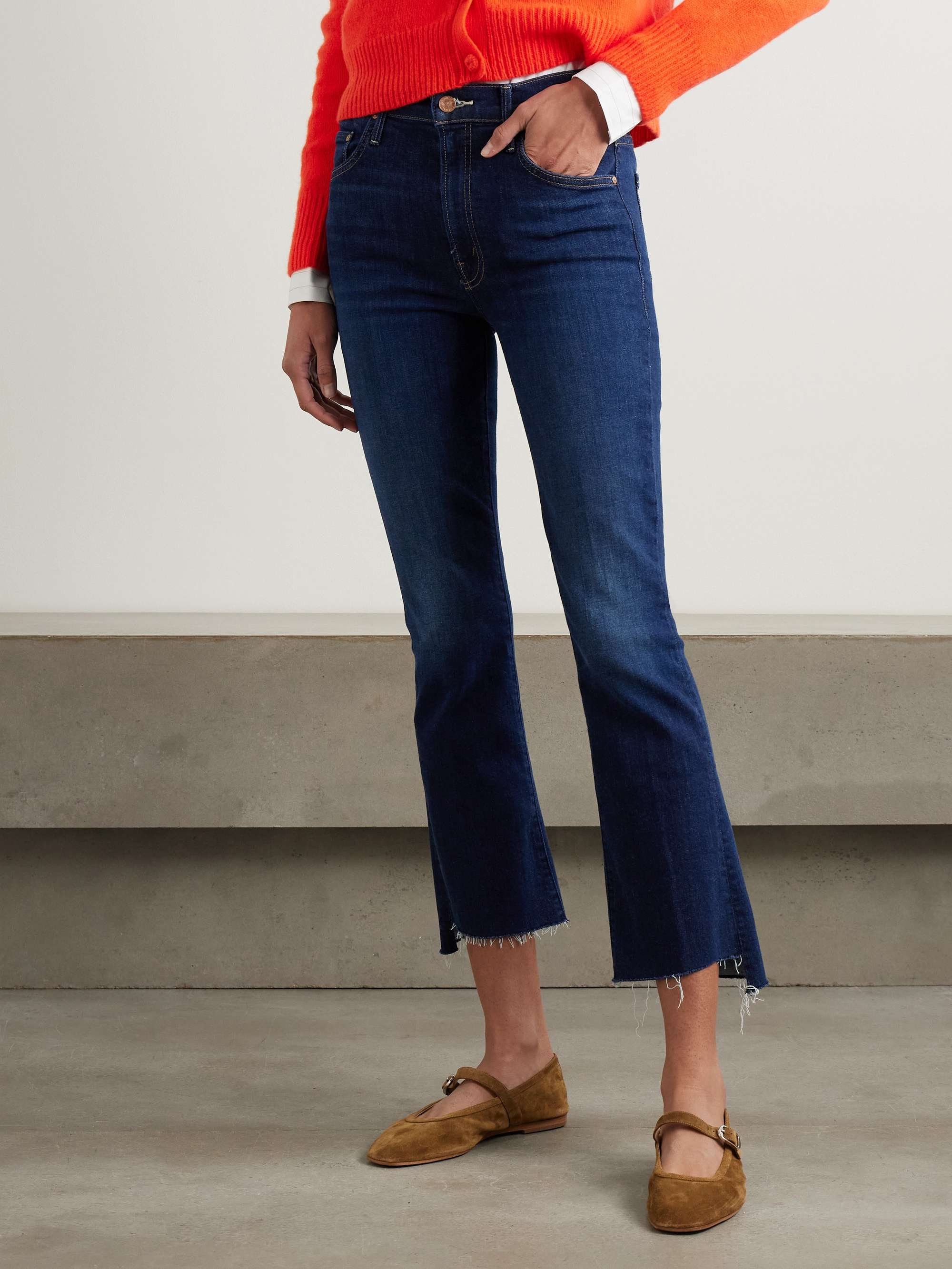 The Insider Crop Step Fray high-rise bootcut jeans view