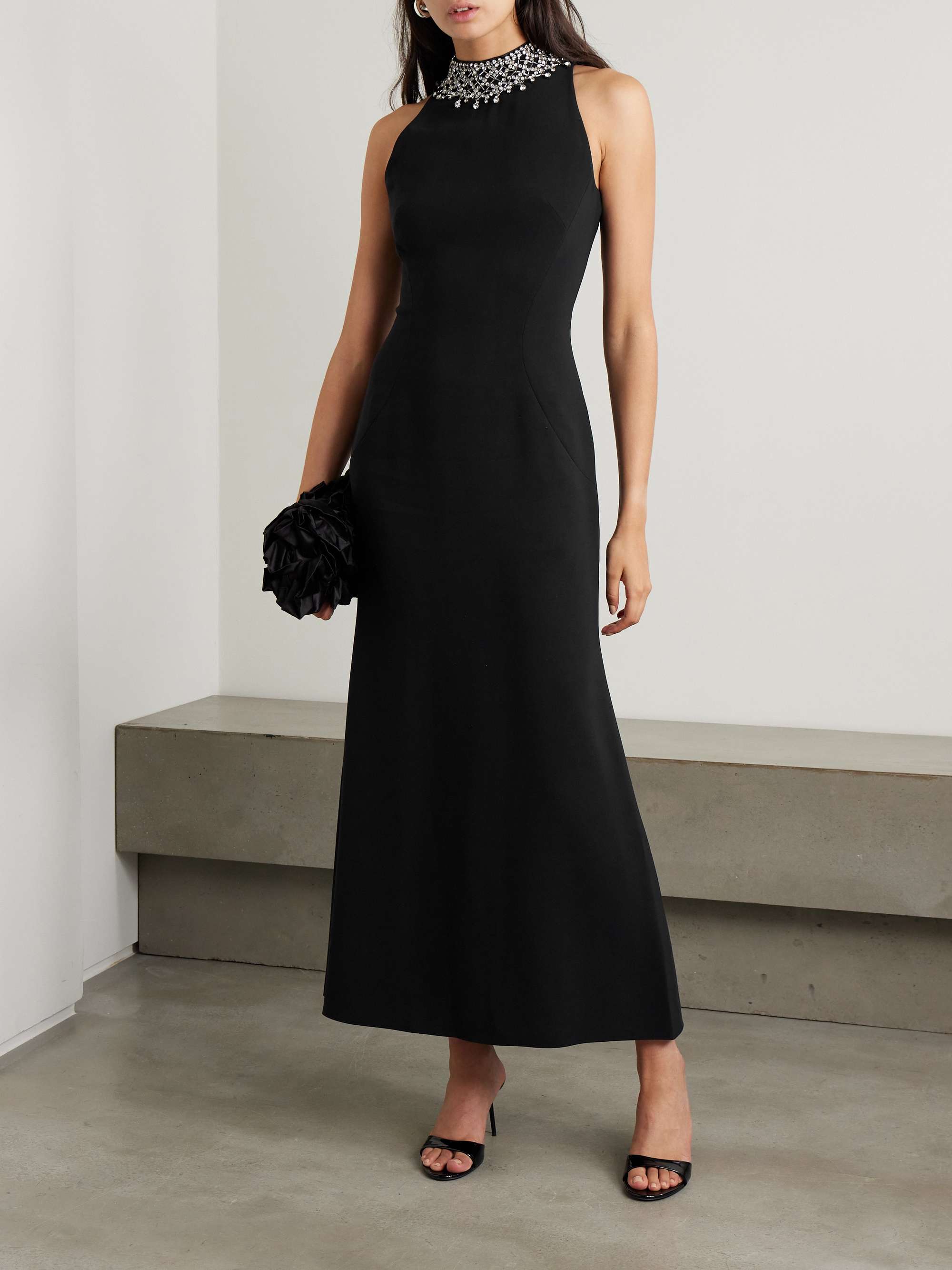 Embellished cady maxi dress view