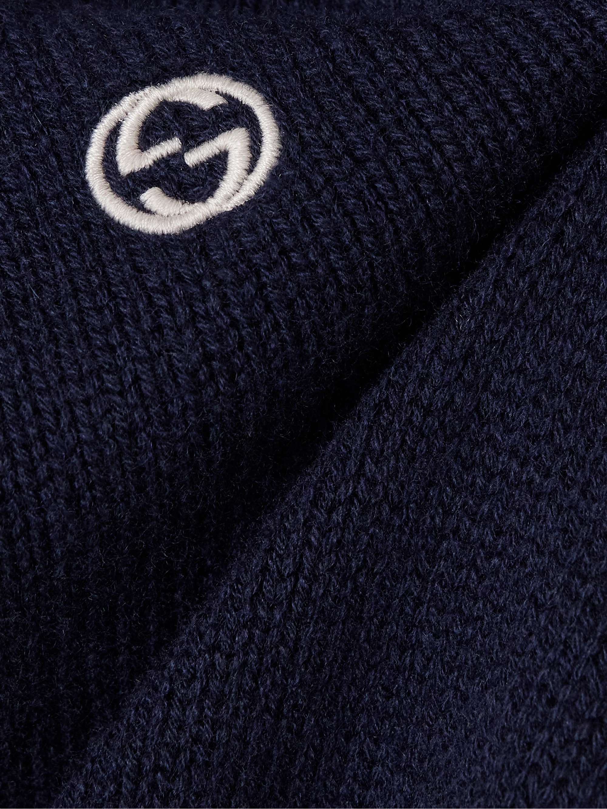 Cropped embroidered wool and cashmere-blend sweater view
