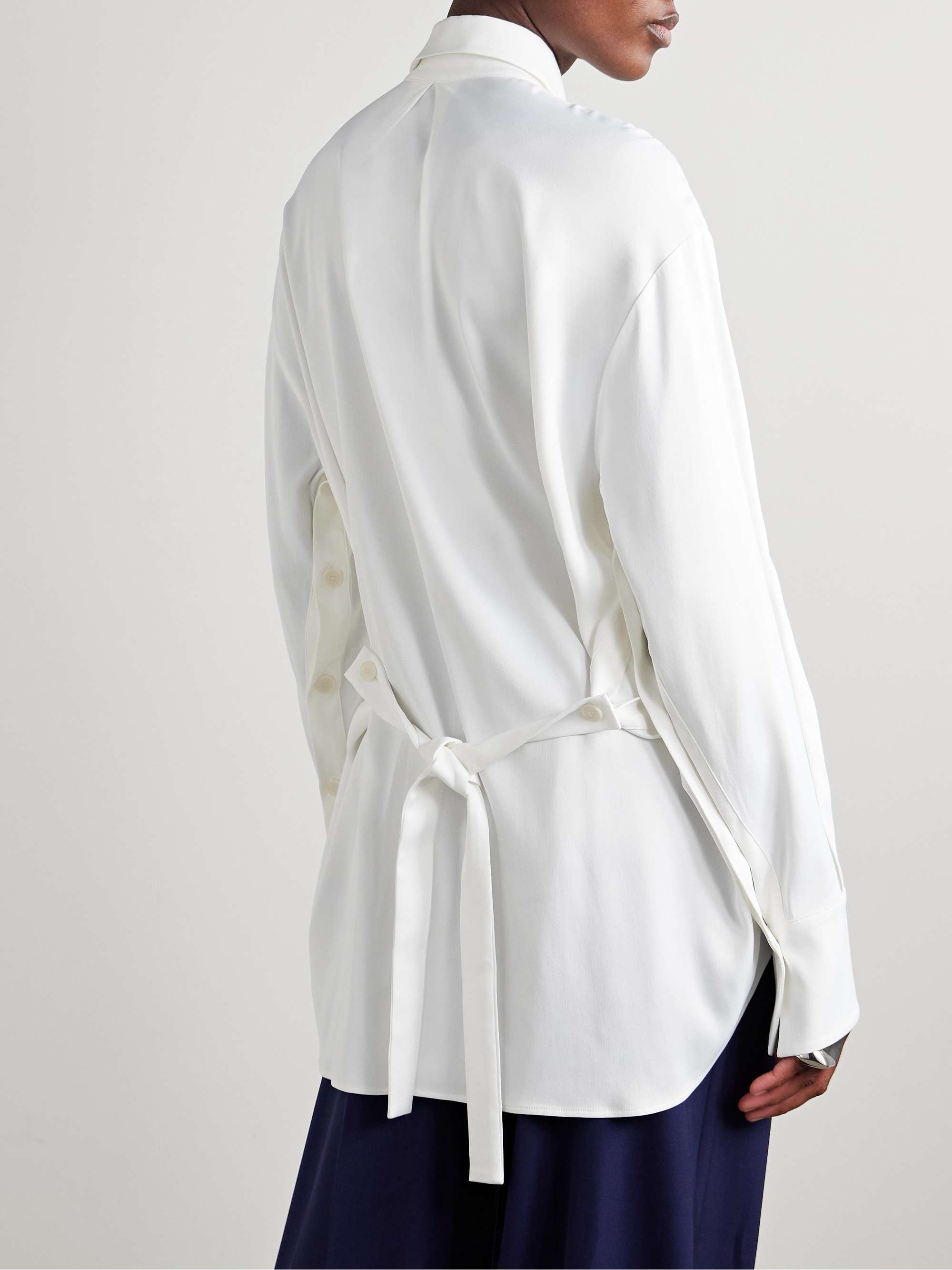 Satin-crepe shirt view