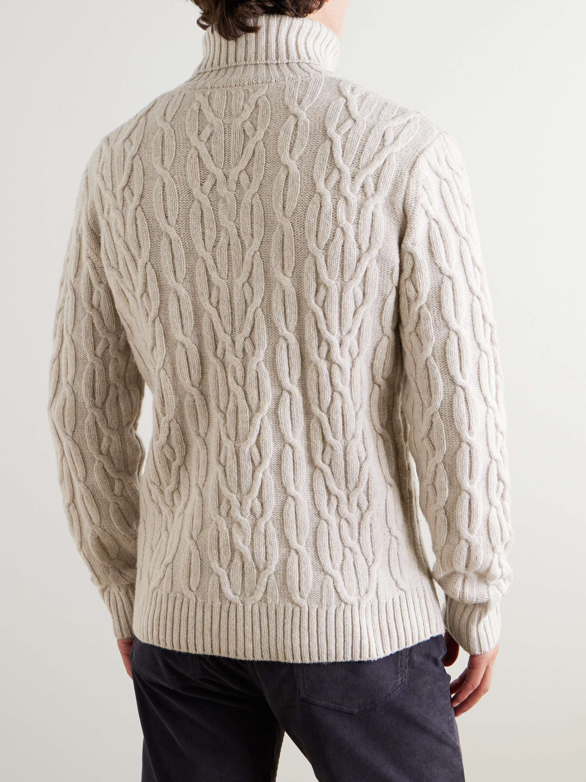 Cable-Knit Wool Rollneck Sweater view