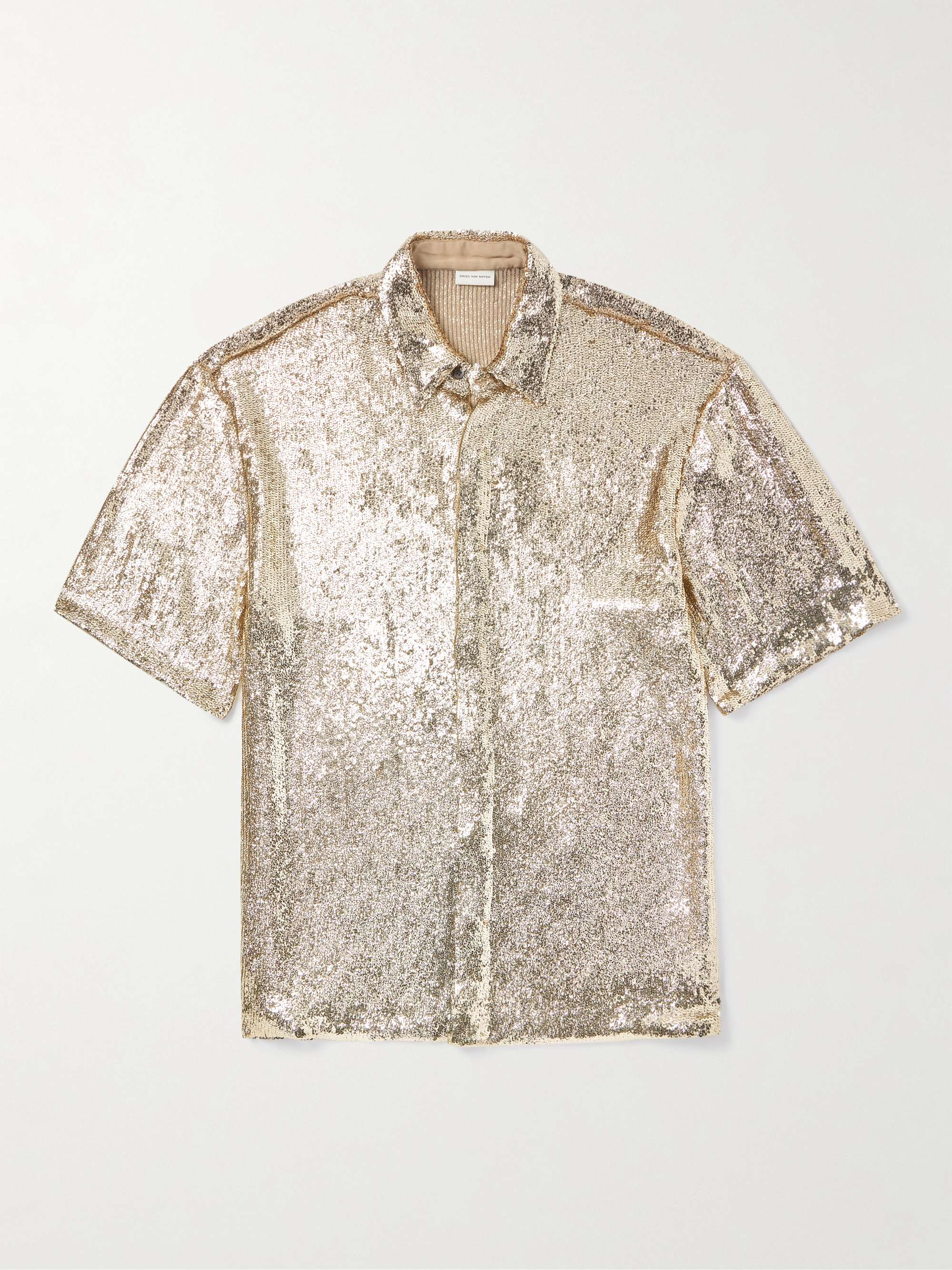 Oversized Sequinned Crepe Shirt view