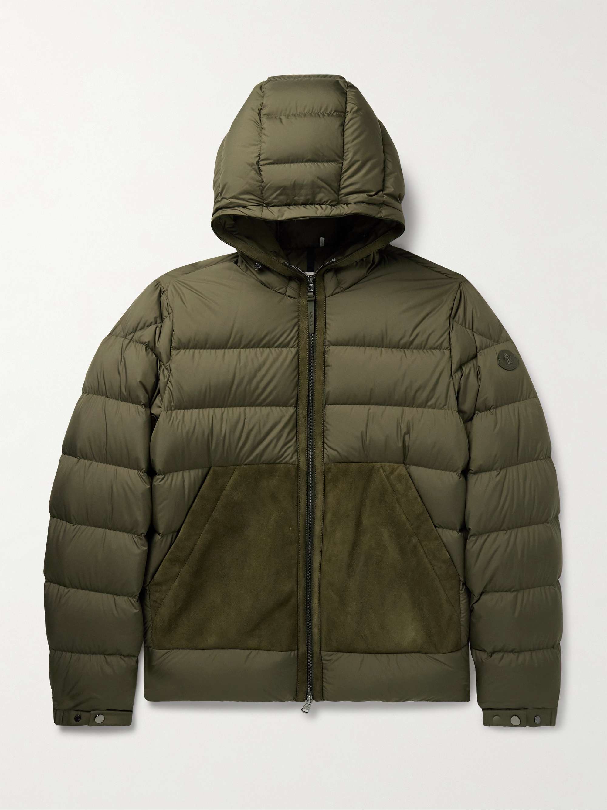 Tuffes Slim-Fit Suede-Trimmed Quilted Shell Down Hooded Jacket view