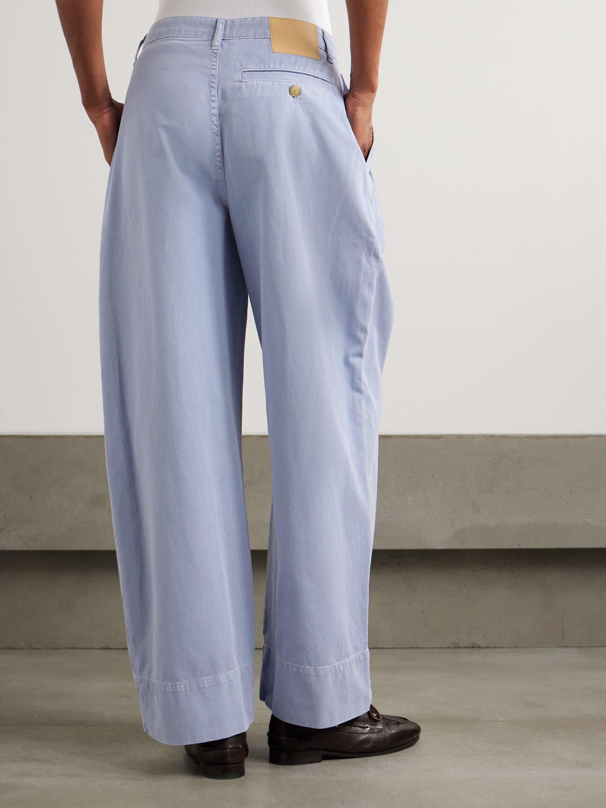 Martin pleated cotton-twill barrel-leg pants view
