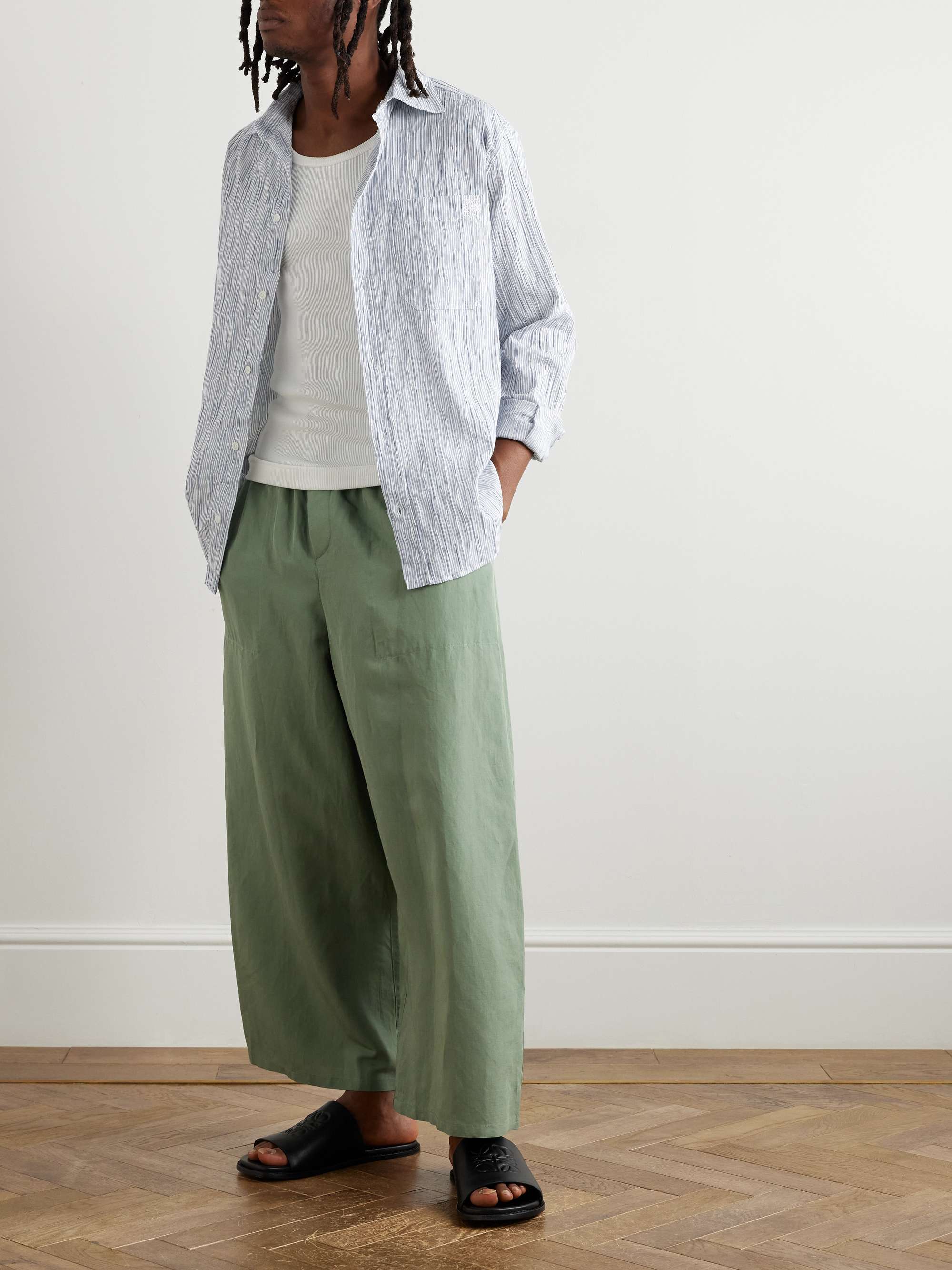 + Paula's Ibiza Pinstriped Cotton-Blend Shirt view