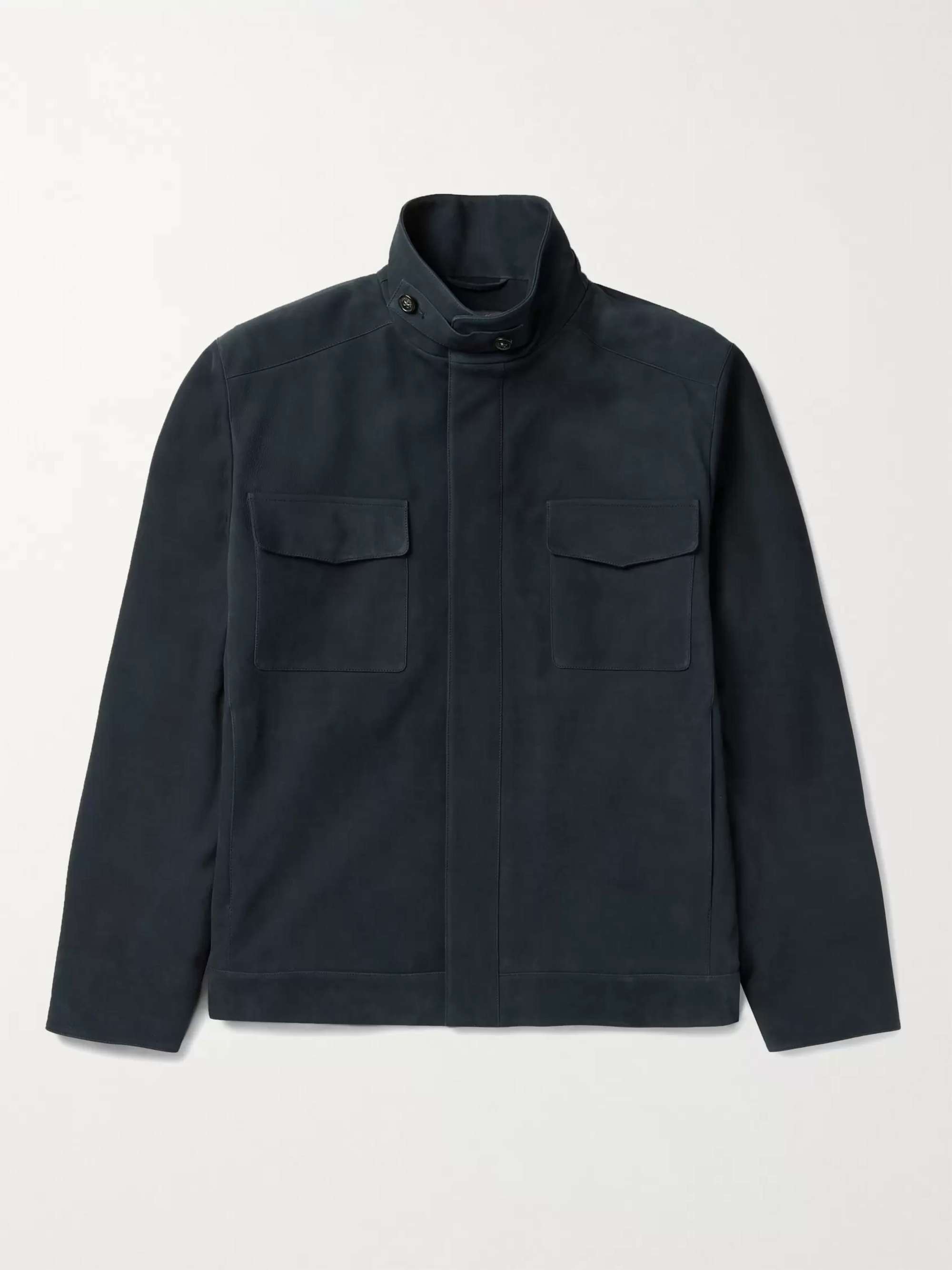 Traveller Biker Cashmere-Lined Nubuck Jacket view