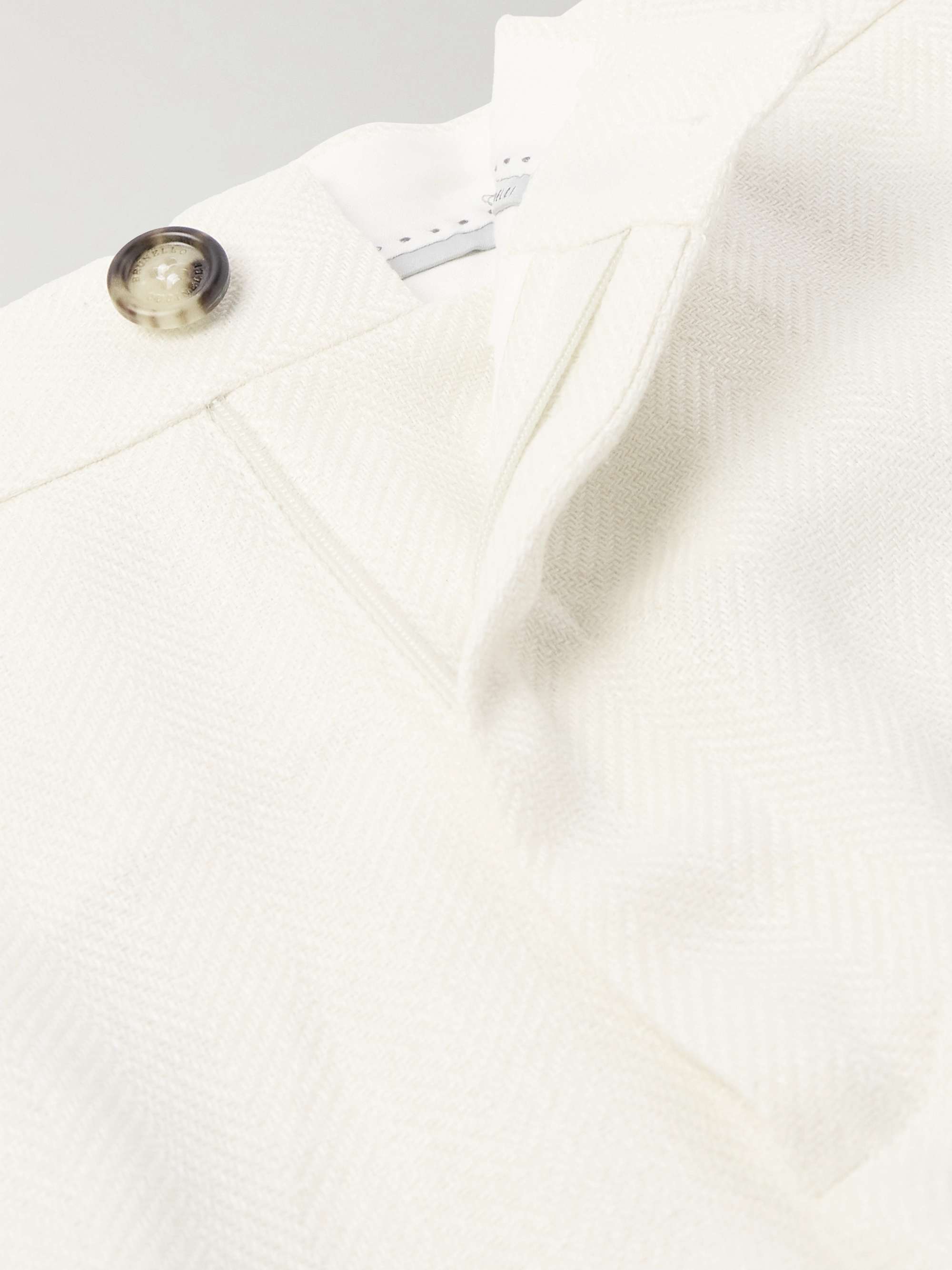 Straight-Leg Linen, Silk, Wool and Cotton-Blend Bermuda Shorts view