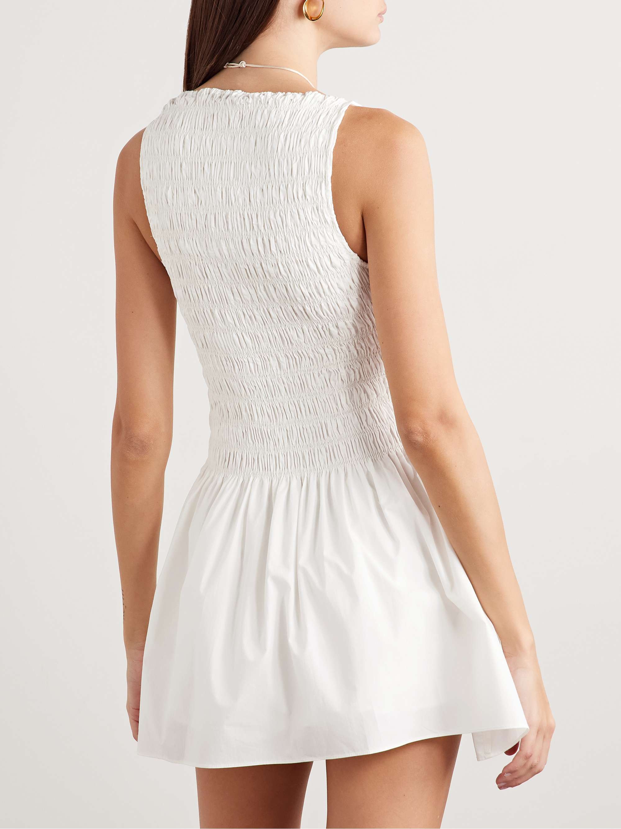 Noa shirred cotton-poplin mini dress view