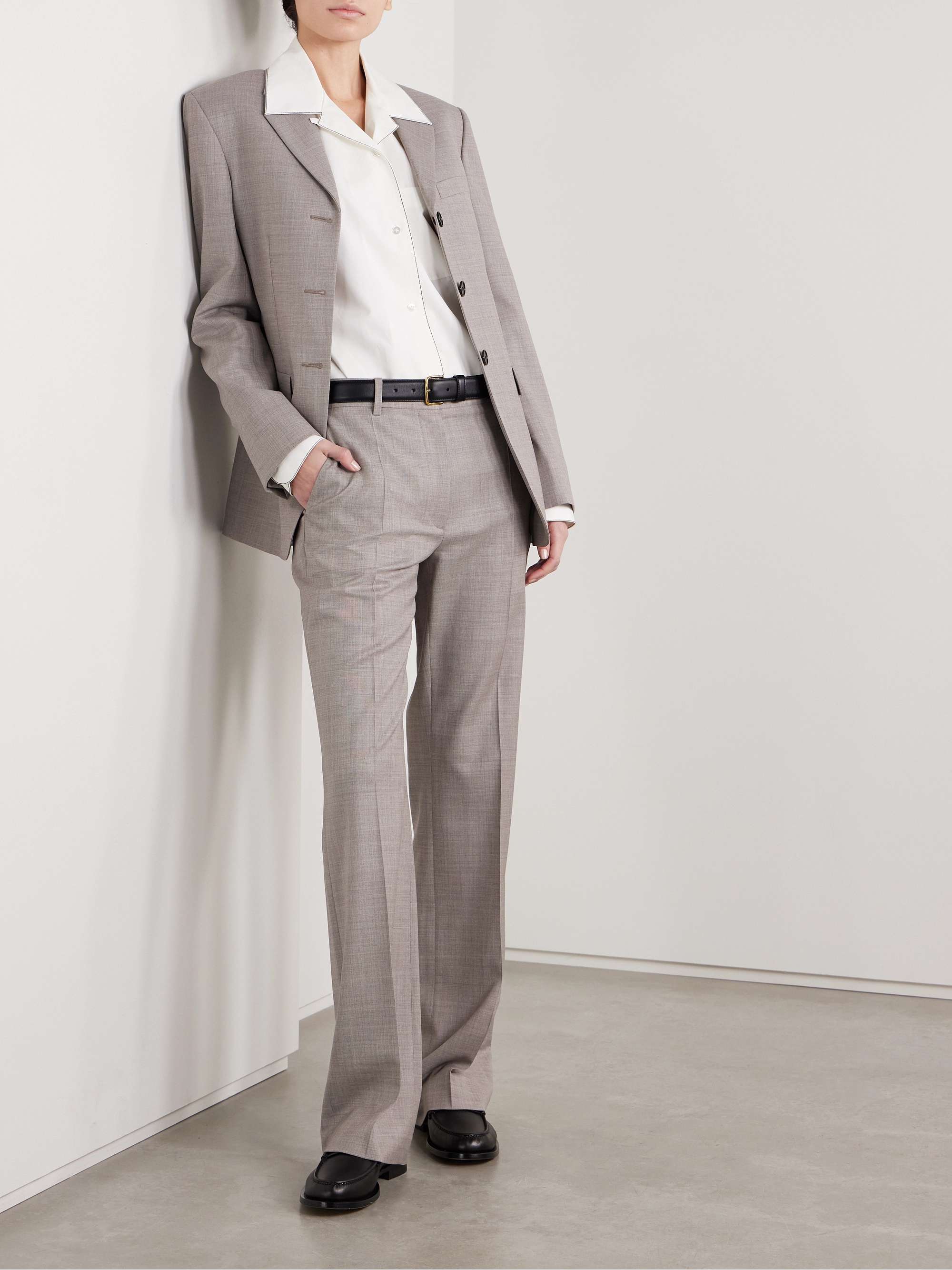 Diane wool-blend straight-leg pants view