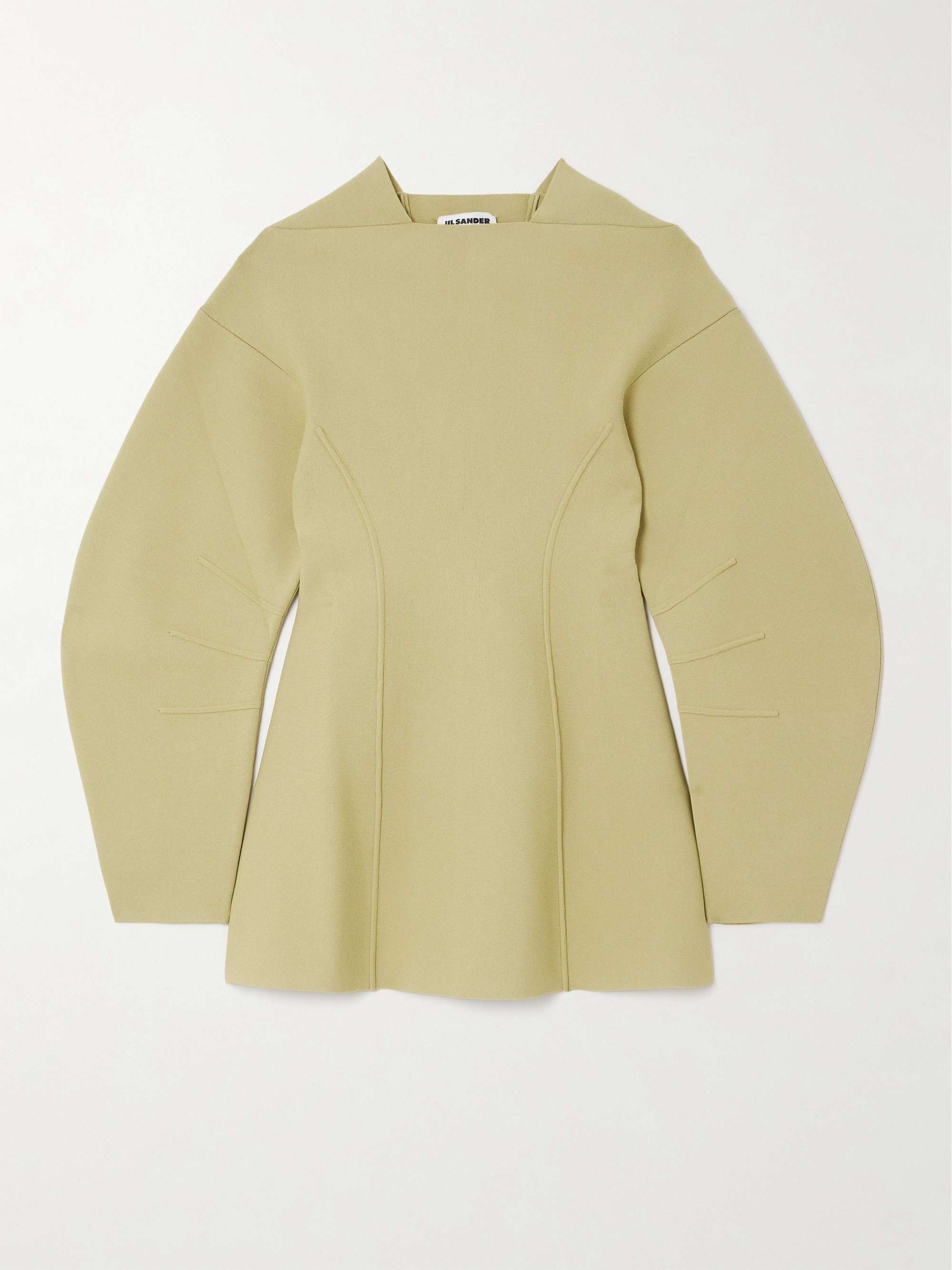 Paneled knitted sweater view