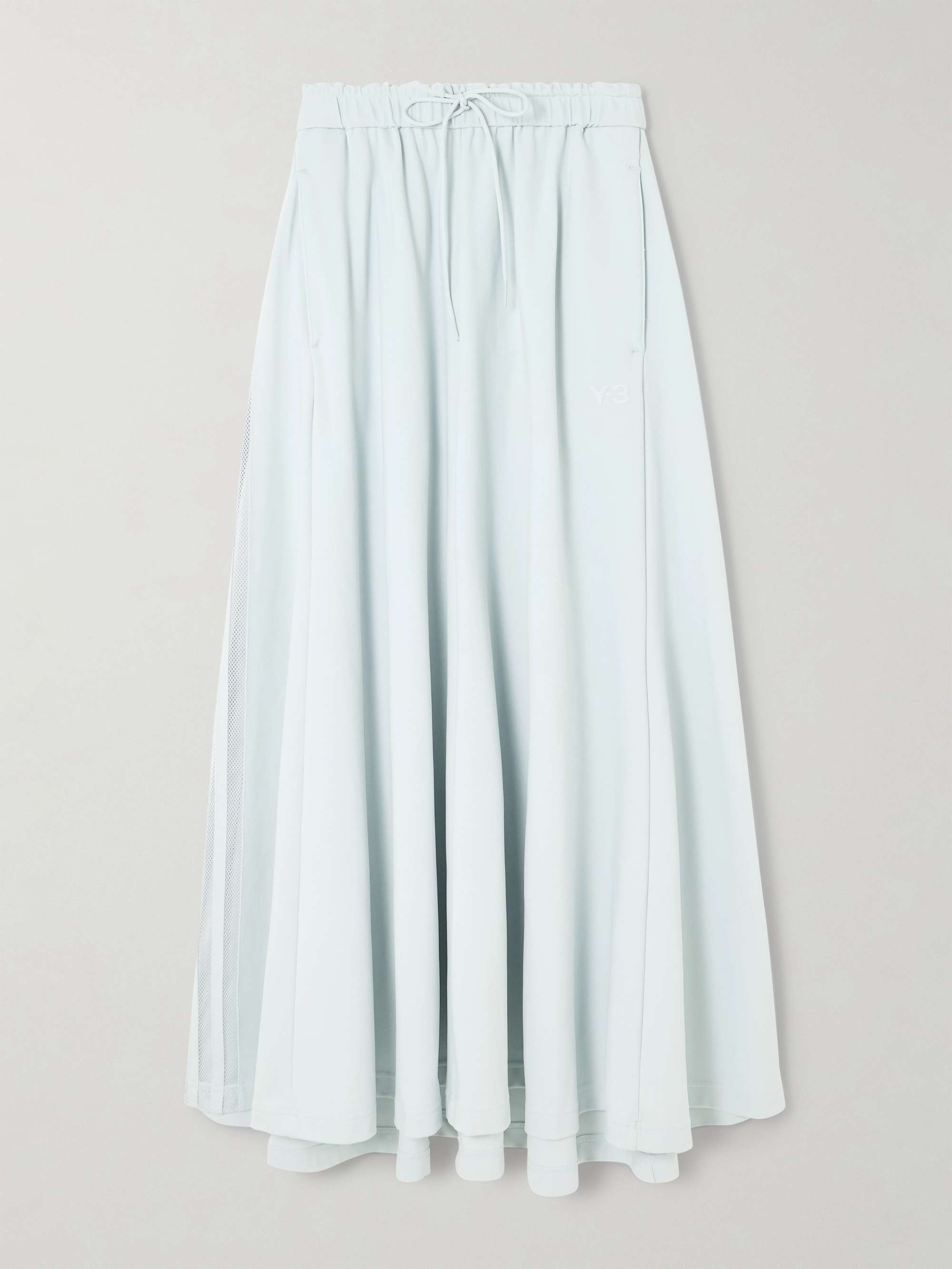Pleated piqué midi skirt view