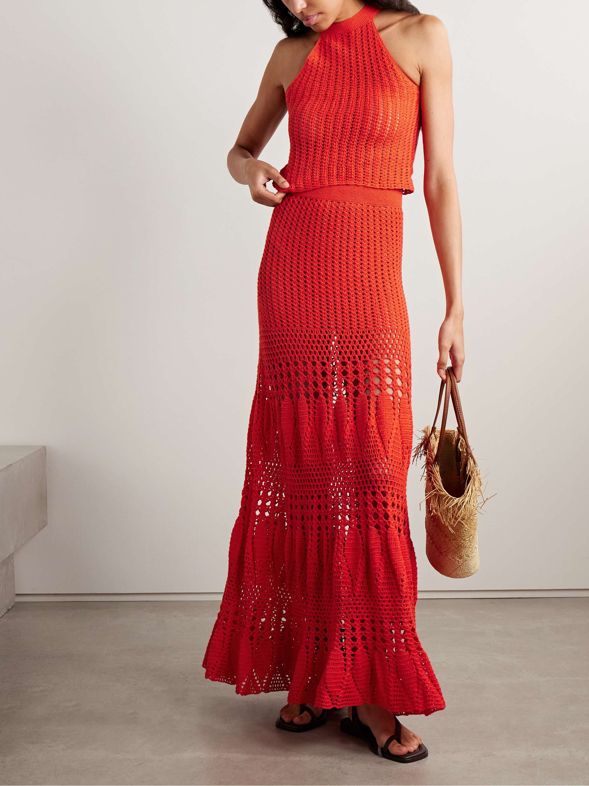 Reflejo crocheted cotton maxi skirt view