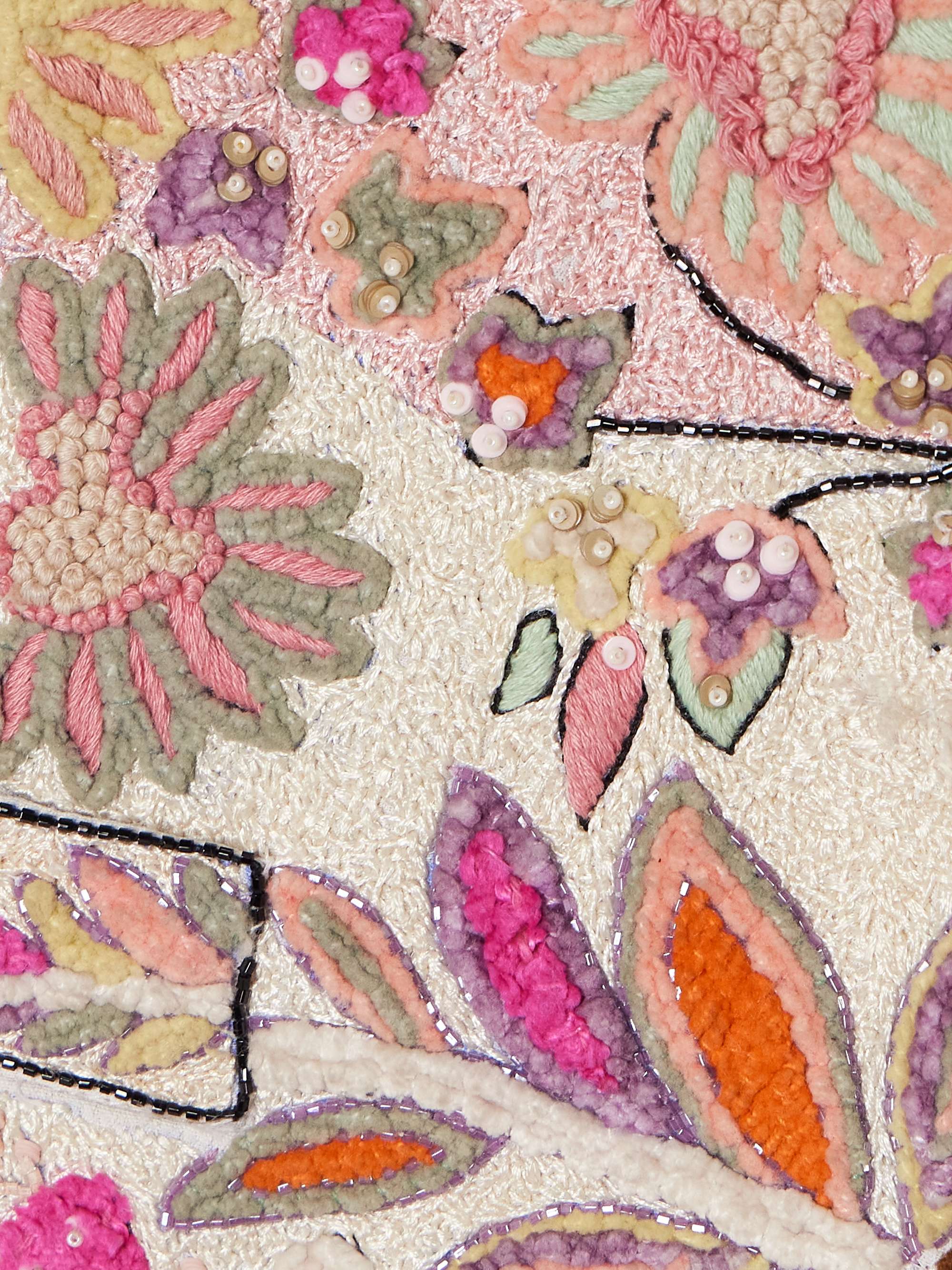 Cropped embellished linen-bouclé vest view