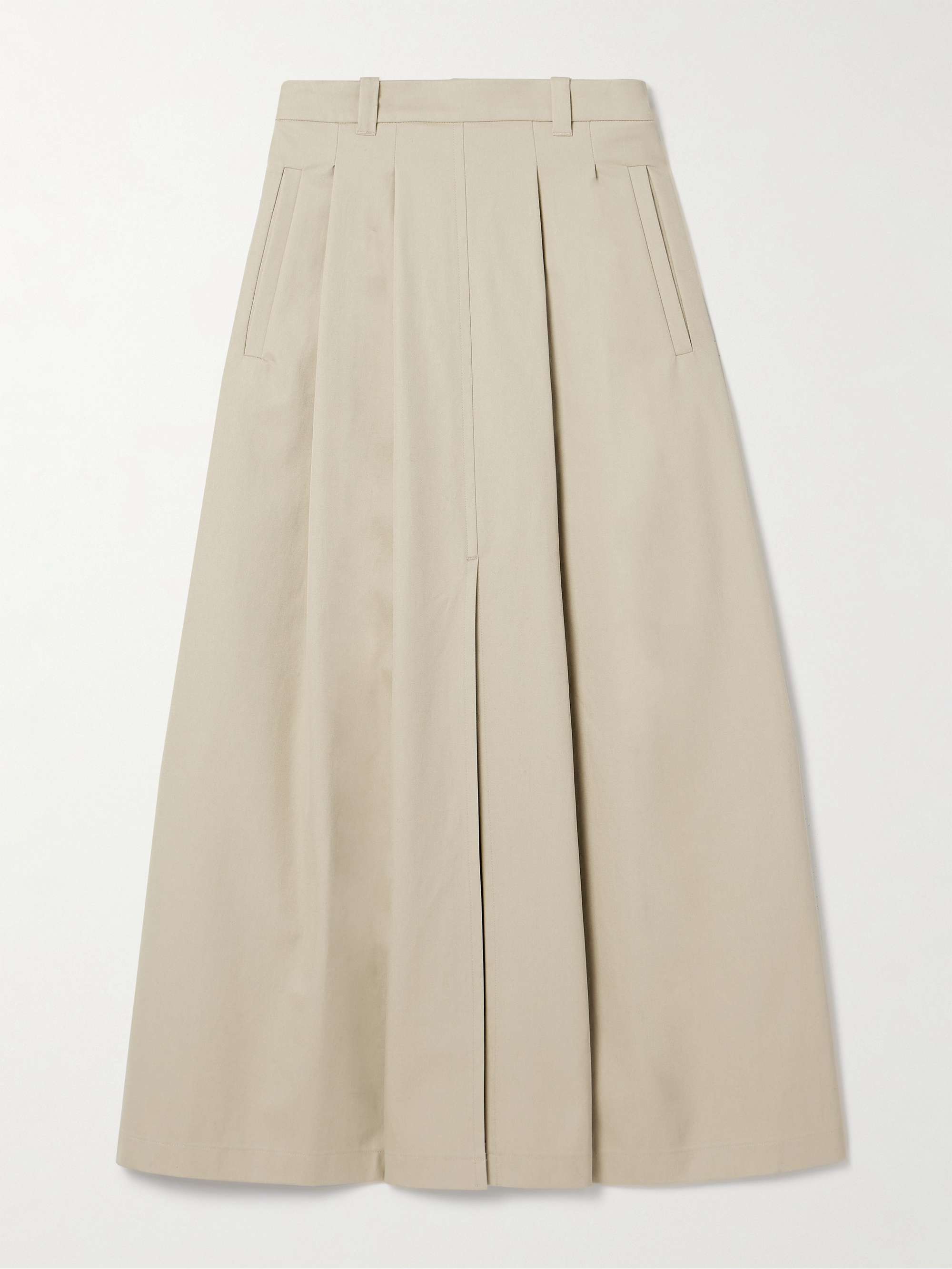 Mack pleated cotton-twill maxi skirt view