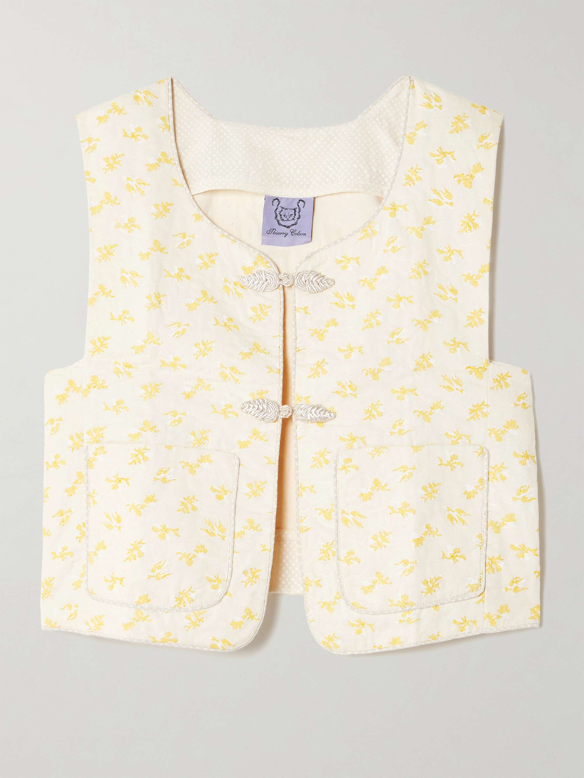 Alois quilted printed cotton-voile vest view