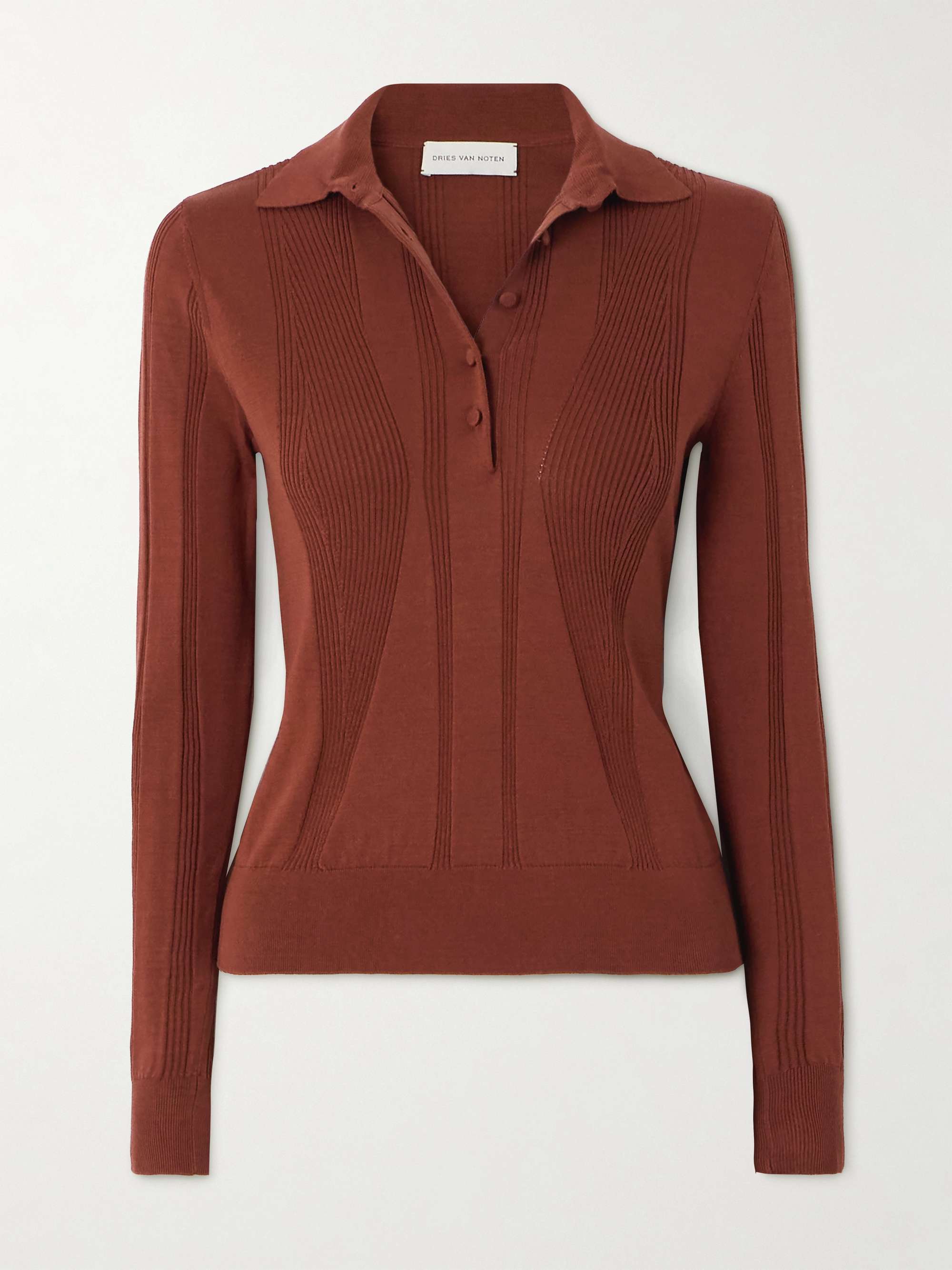 Ribbed cotton polo shirt view